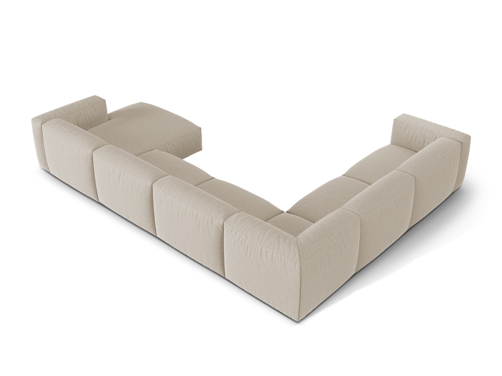 Modular Left Corner Sofa XL, "Martina", 6 Seats, 406x316x75