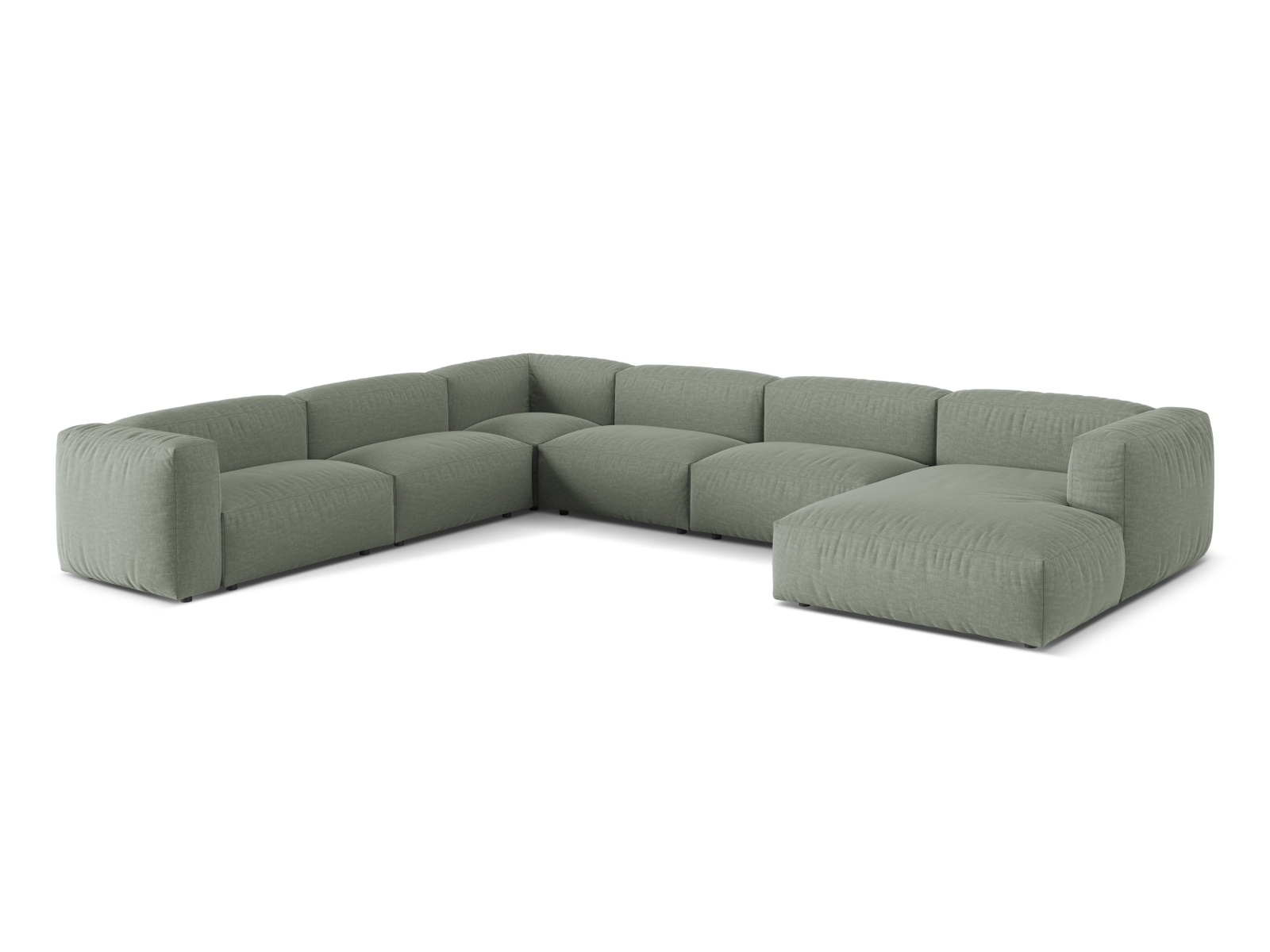 Modular Left Corner Sofa XL, "Martina", 6 Seats, 406x316x75