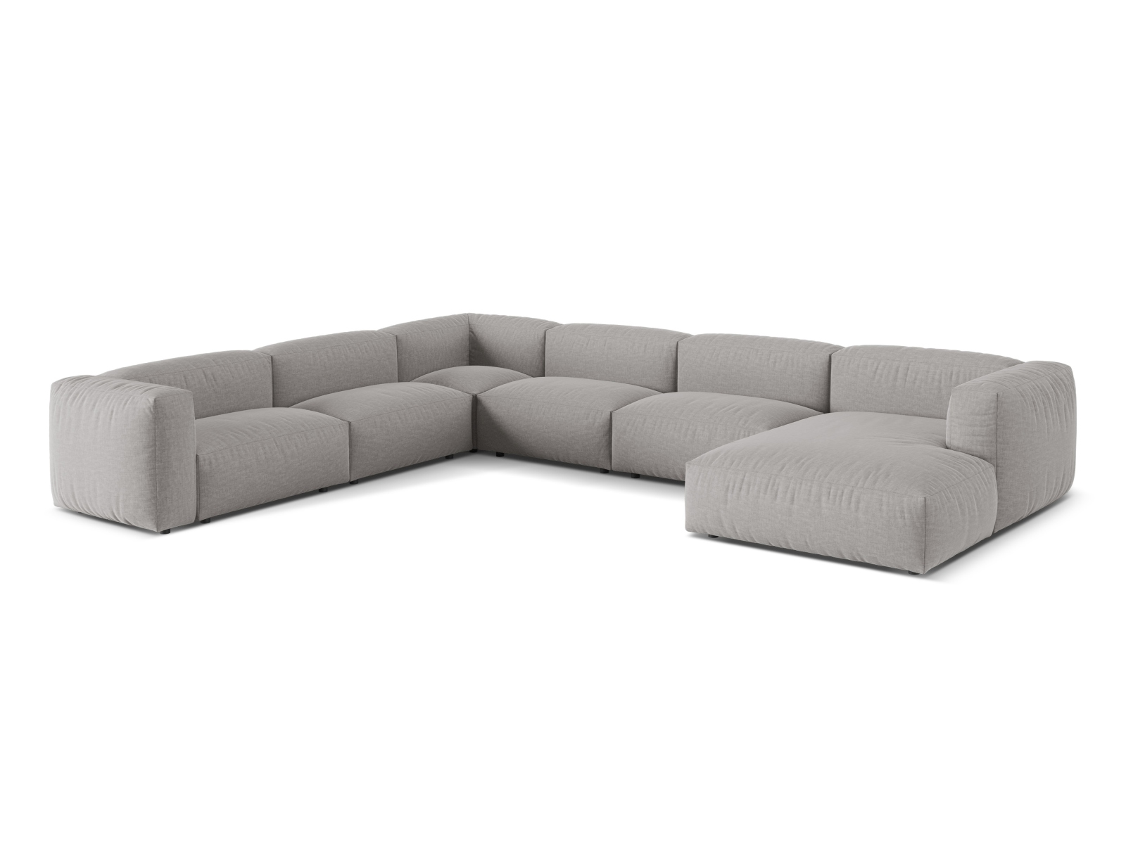Modular Left Corner Sofa XL, "Martina", 6 Seats, 406x316x75