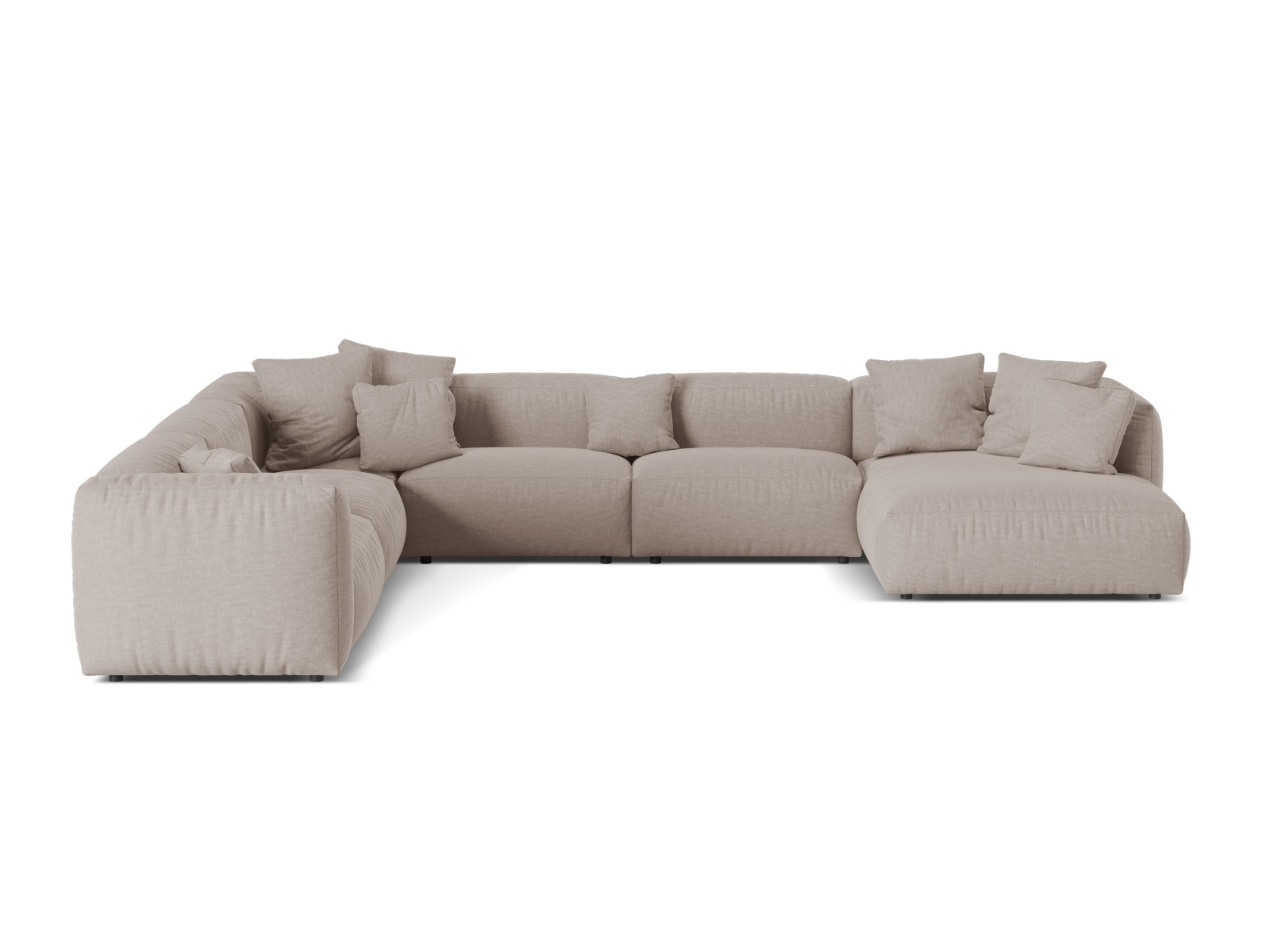 Modular Left Corner Sofa XL, "Martina", 6 Seats, 406x316x75