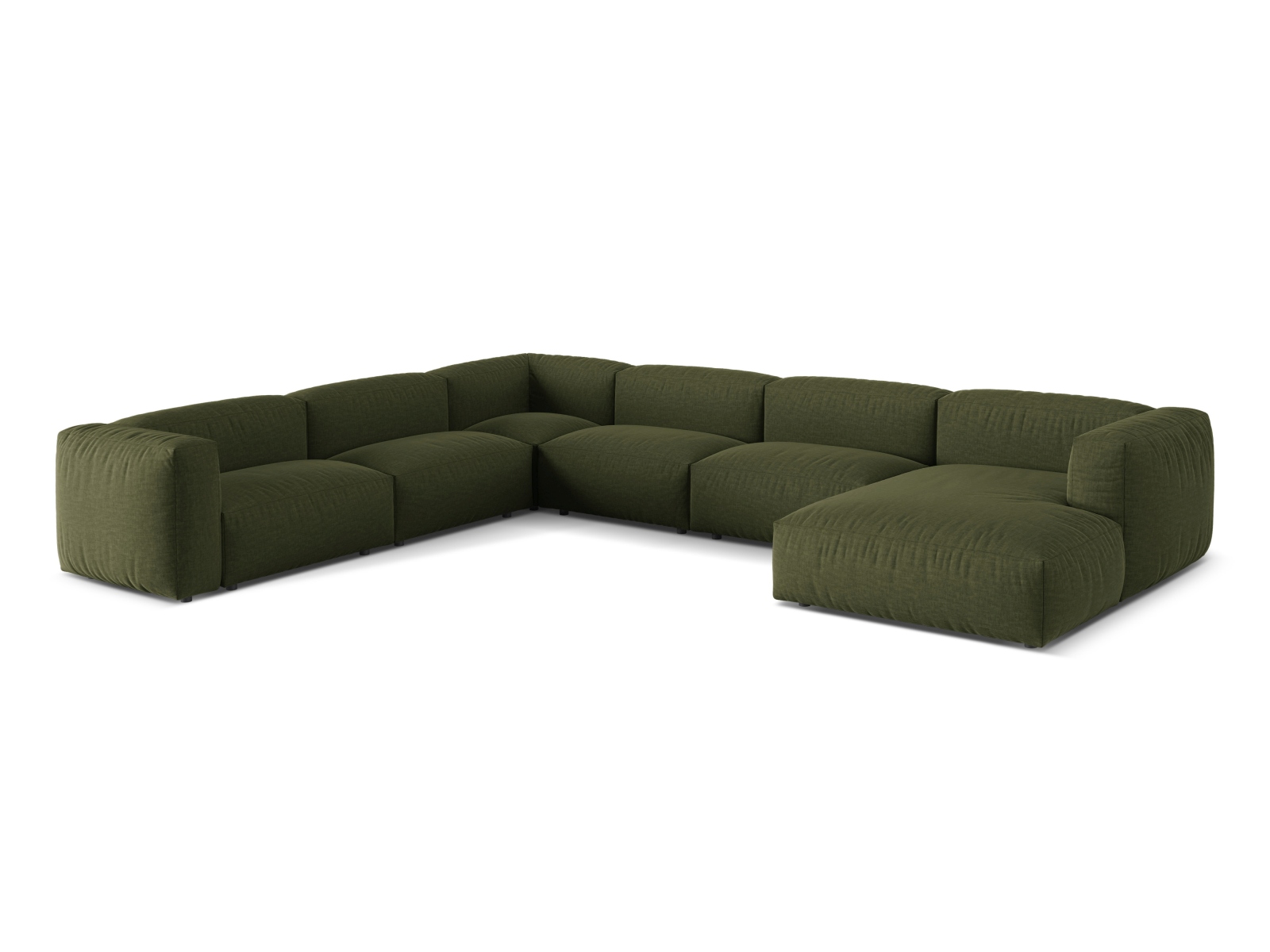 Modular Left Corner Sofa XL, "Martina", 6 Seats, 406x316x75