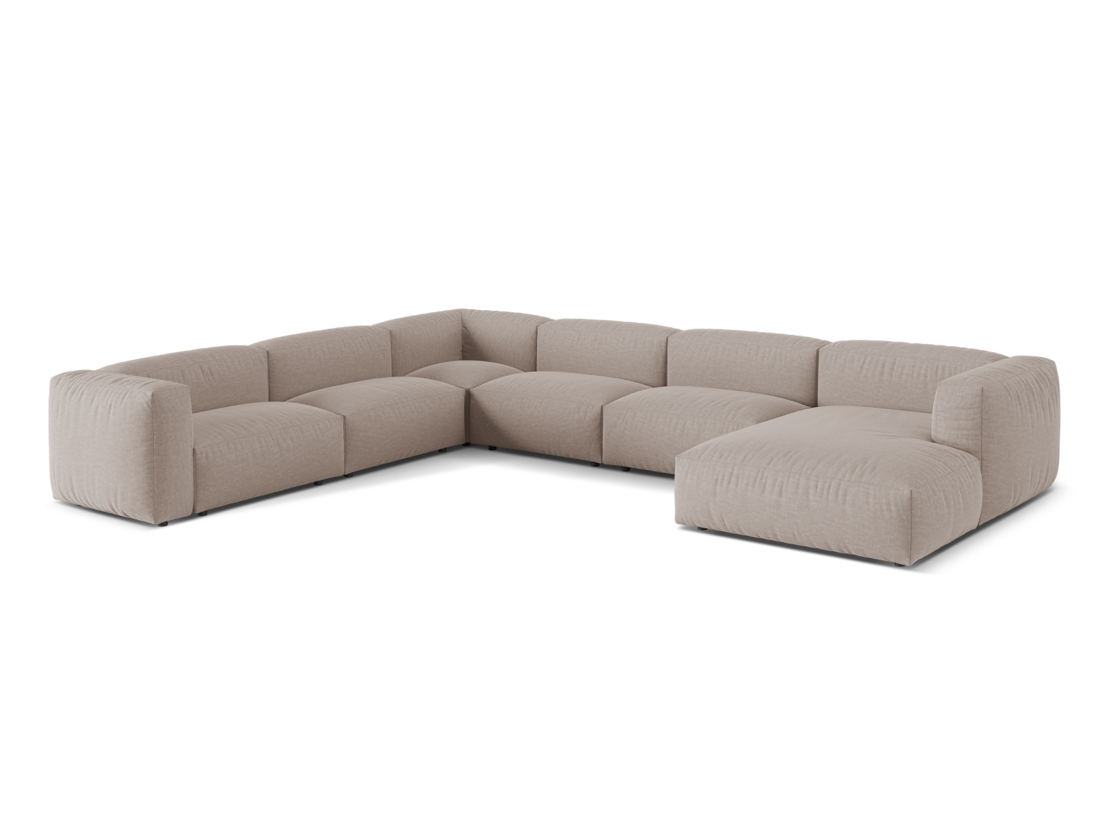 Modular Left Corner Sofa XL, "Martina", 6 Seats, 406x316x75