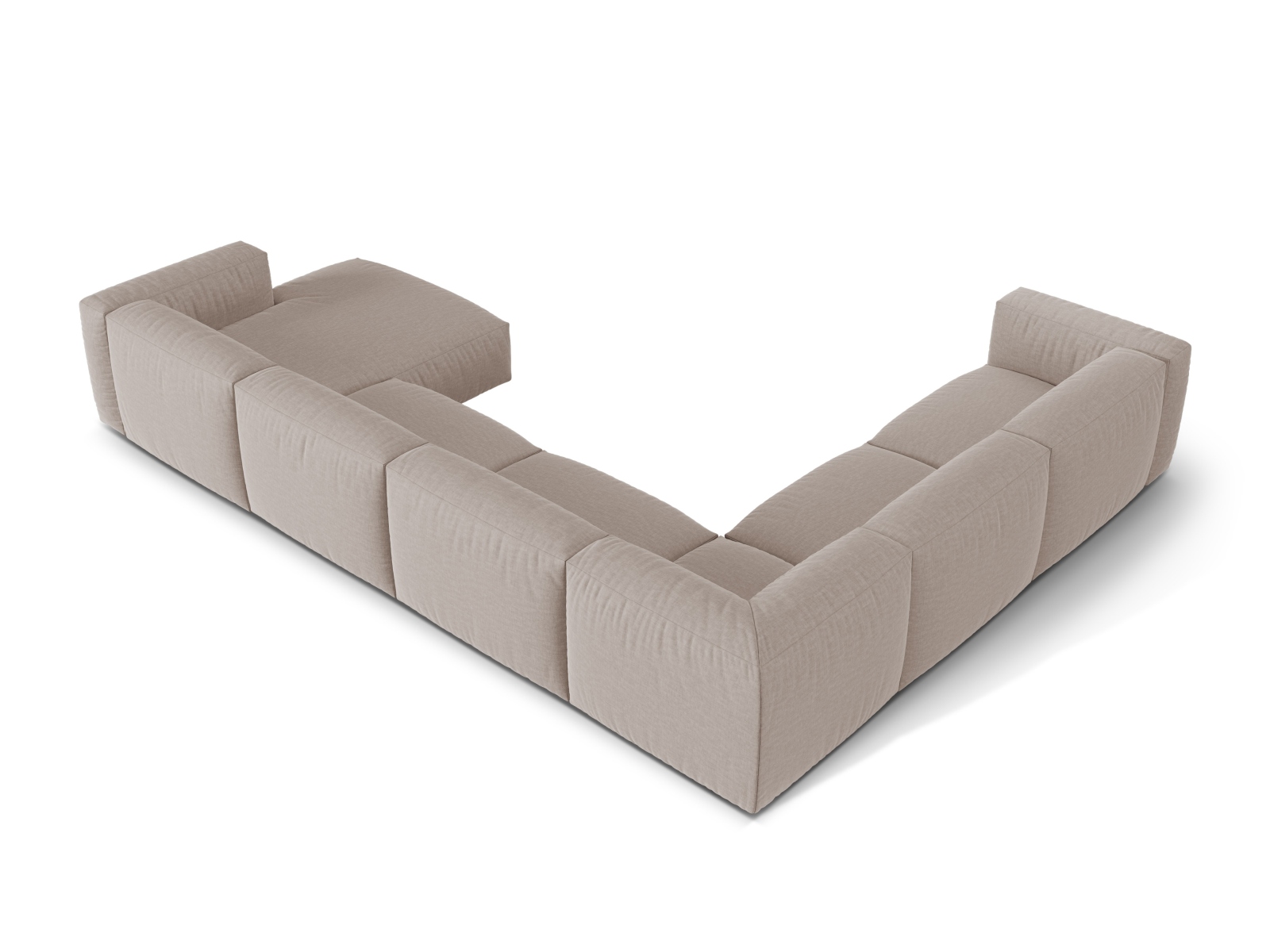 Modular Left Corner Sofa XL, "Martina", 6 Seats, 406x316x75