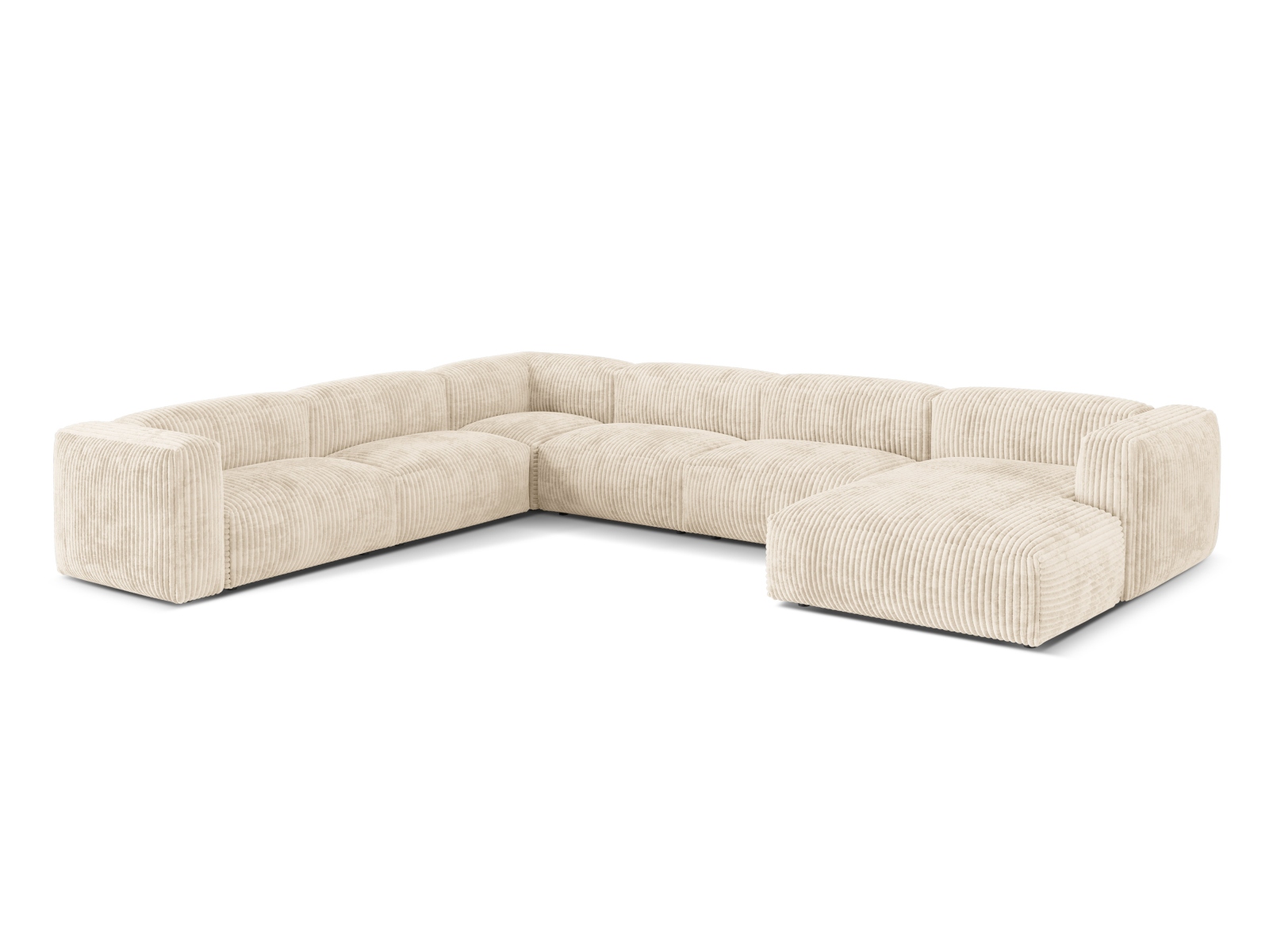 Modular Left Corner Sofa XL, "Martina", 6 Seats, 406x316x75
