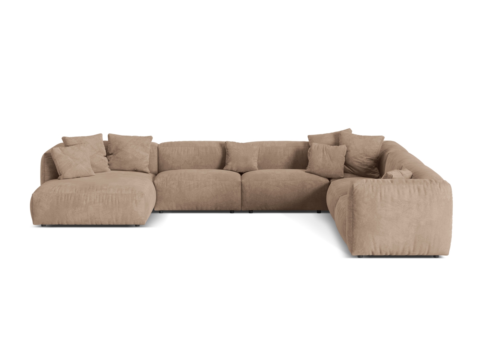 Velvet Modular Right Corner Sofa XL, "Martina", 6 Seats, 406x316x75