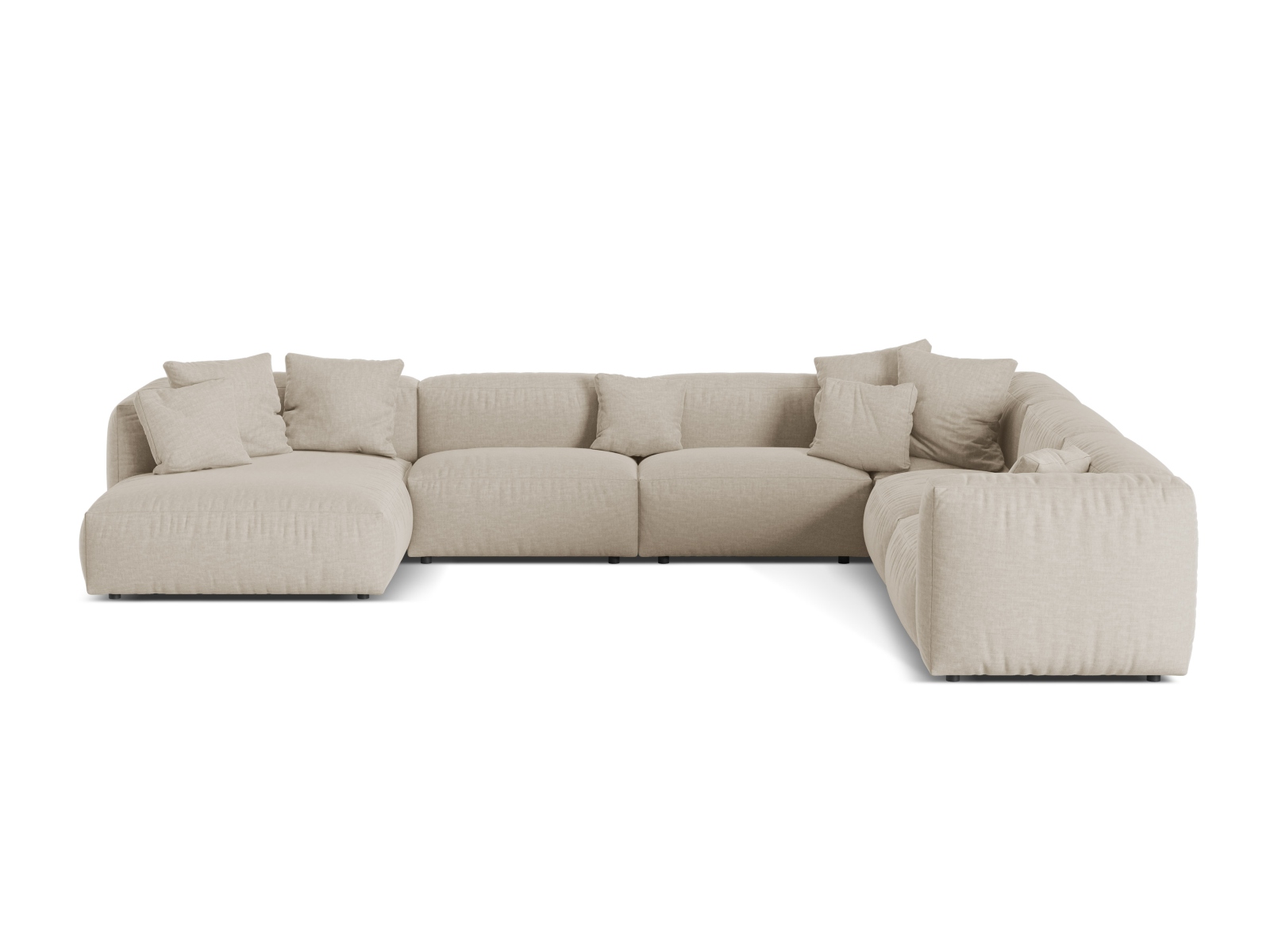 Modular Right Corner Sofa XL, "Martina", 6 Seats, 406x316x75