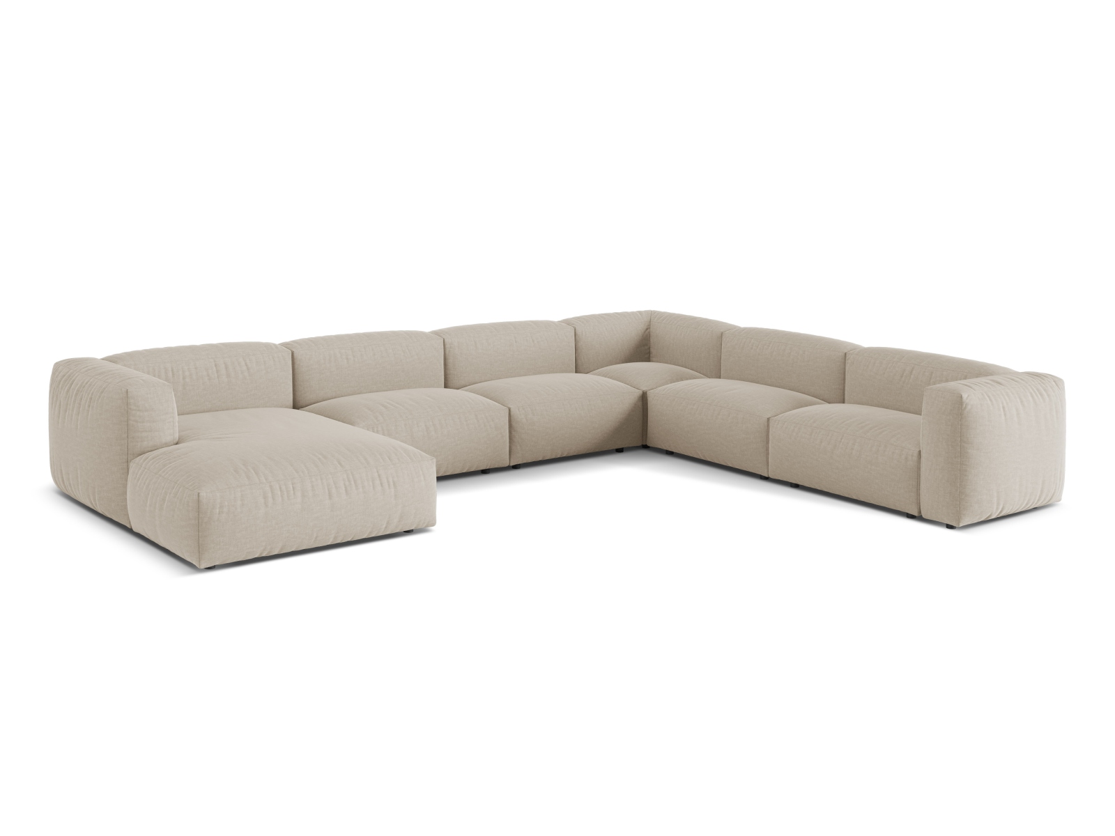 Modular Right Corner Sofa XL, "Martina", 6 Seats, 406x316x75