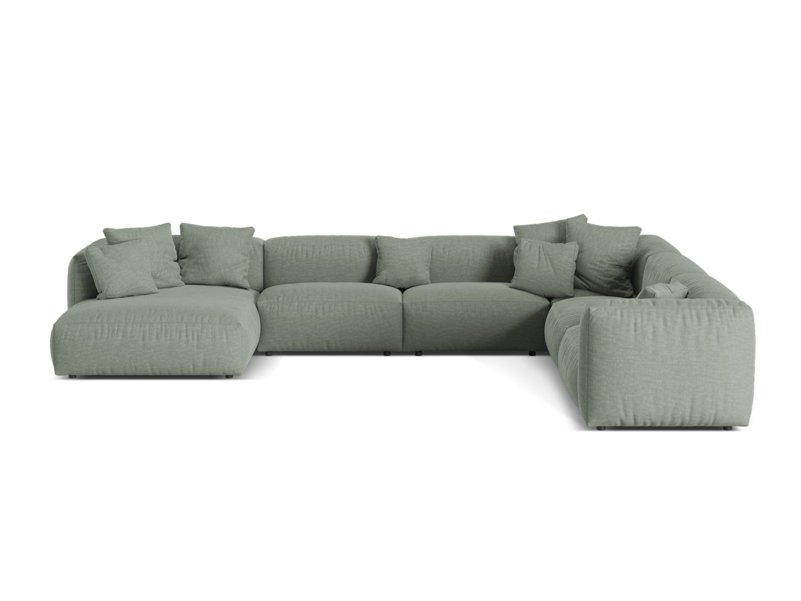 Modular Right Corner Sofa XL, "Martina", 6 Seats, 406x316x75