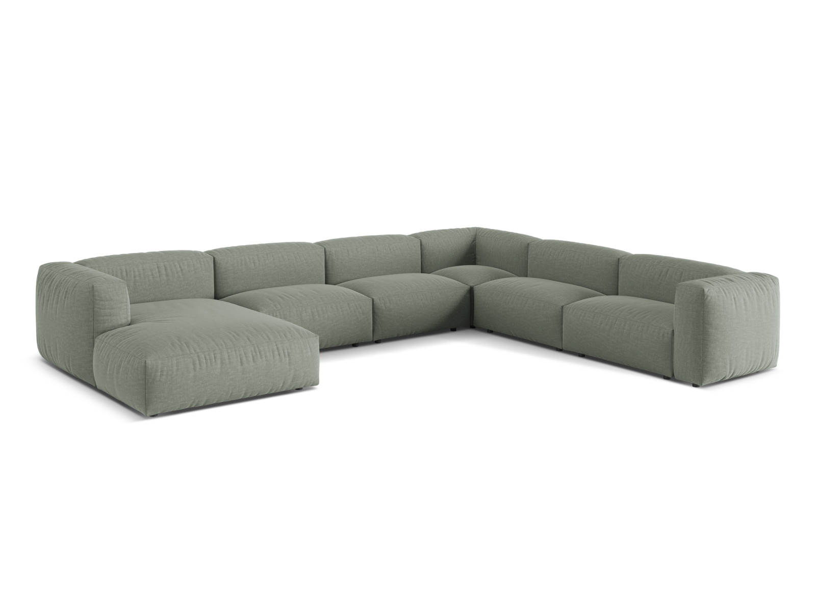 Modular Right Corner Sofa XL, "Martina", 6 Seats, 406x316x75