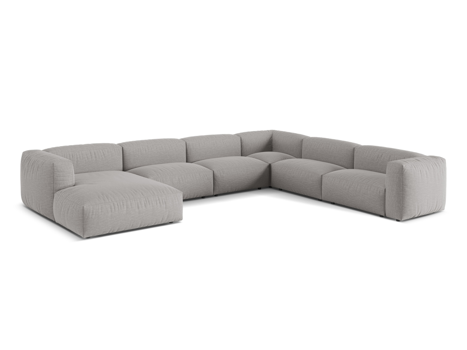 Modular Right Corner Sofa XL, "Martina", 6 Seats, 406x316x75