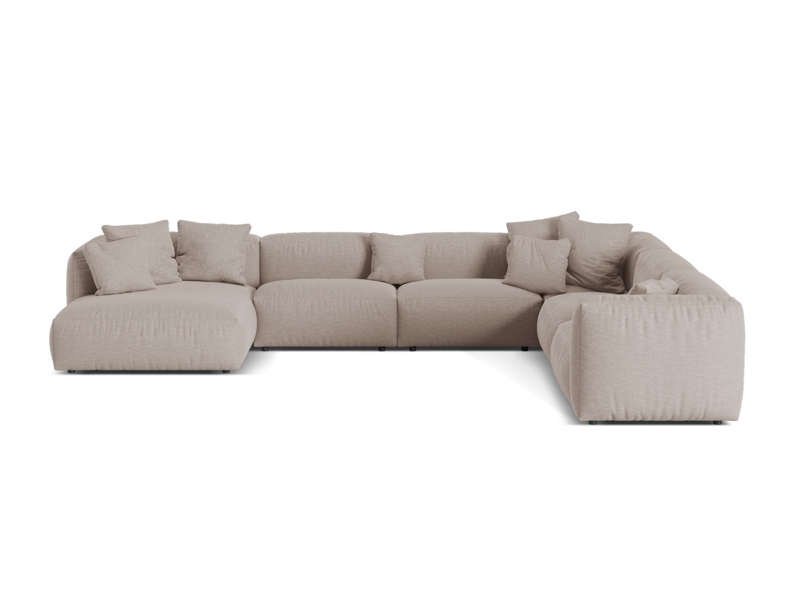Modular Right Corner Sofa XL, "Martina", 6 Seats, 406x316x75