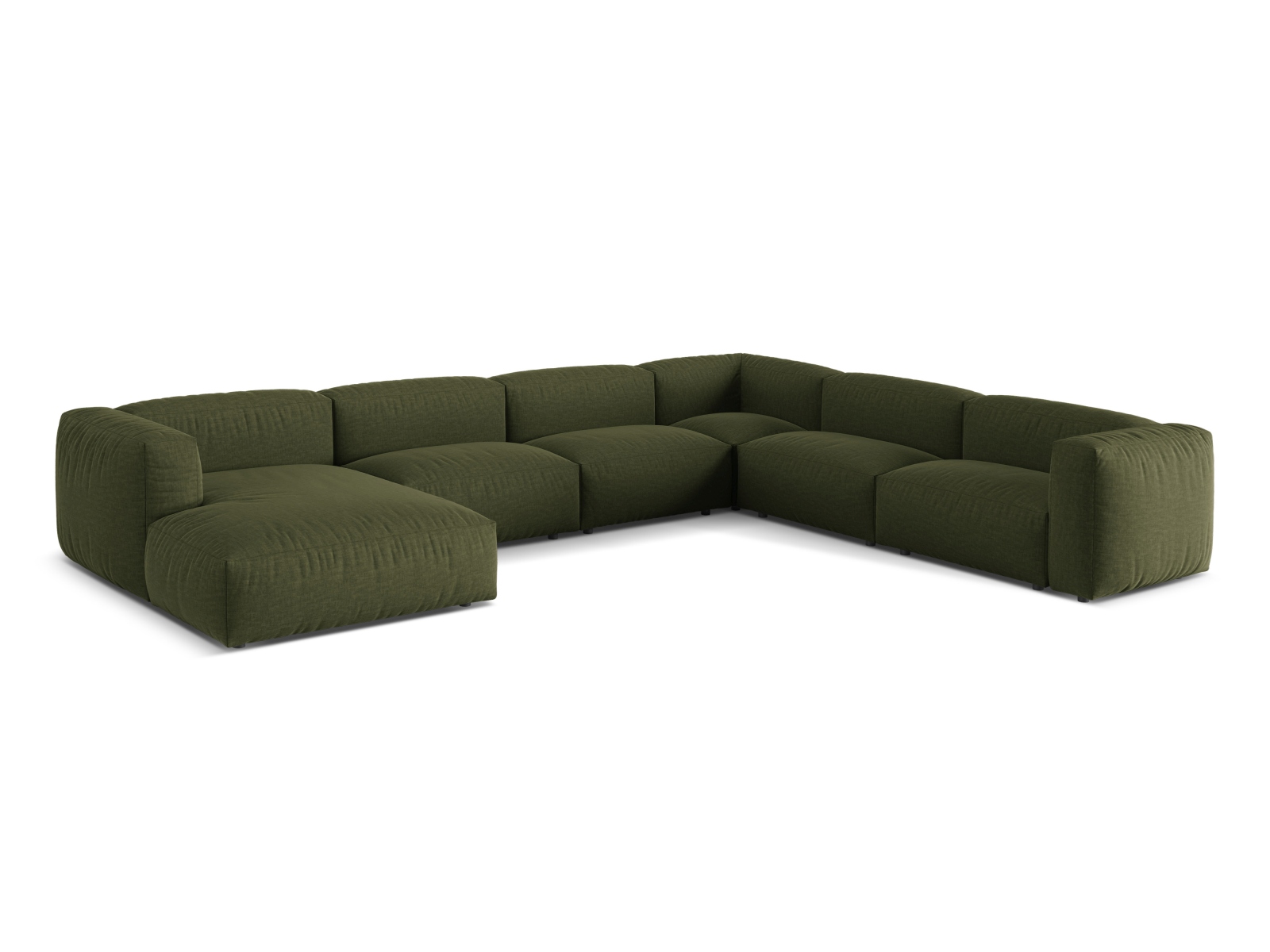 Modular Right Corner Sofa XL, "Martina", 6 Seats, 406x316x75