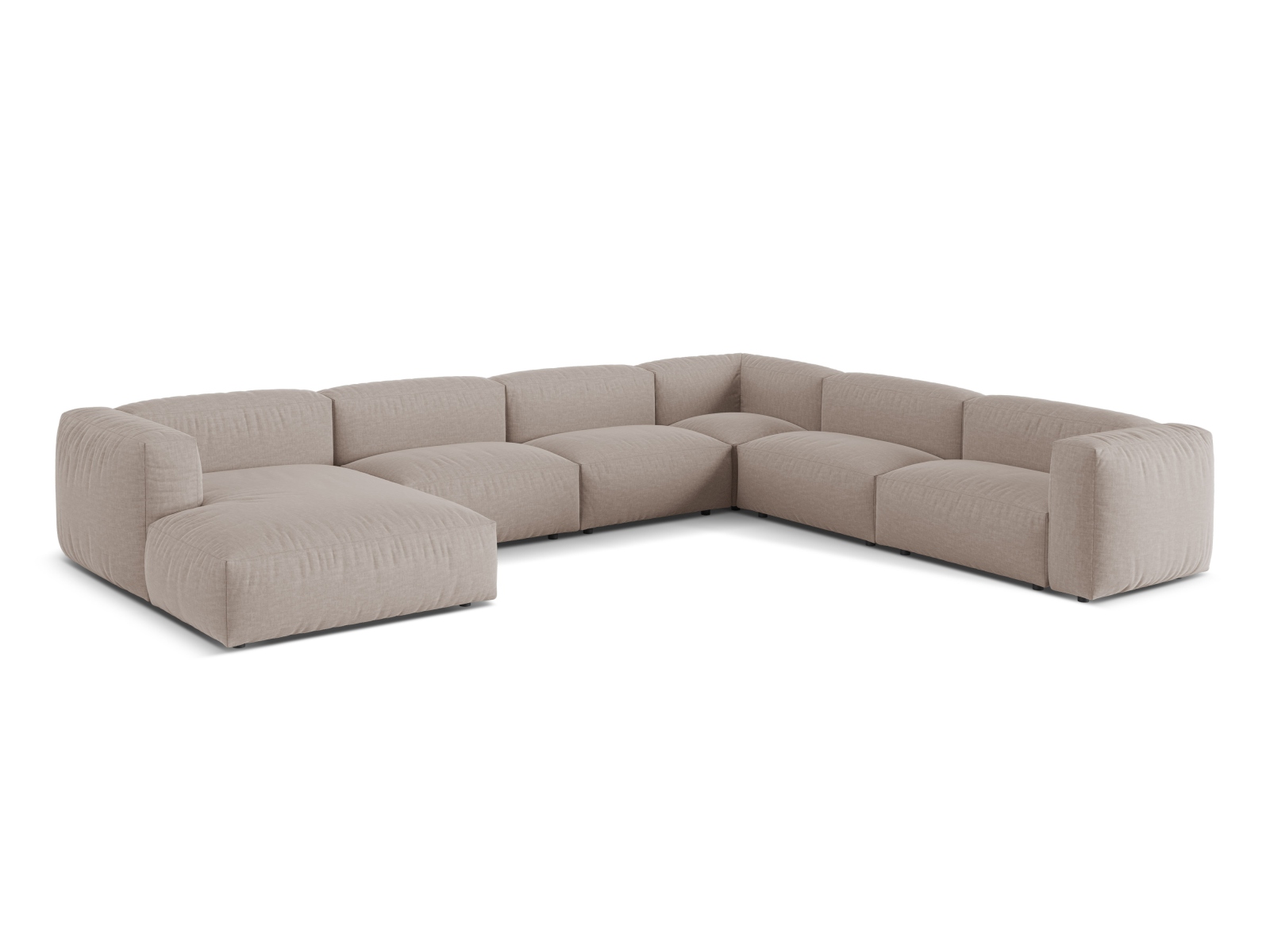 Modular Right Corner Sofa XL, "Martina", 6 Seats, 406x316x75