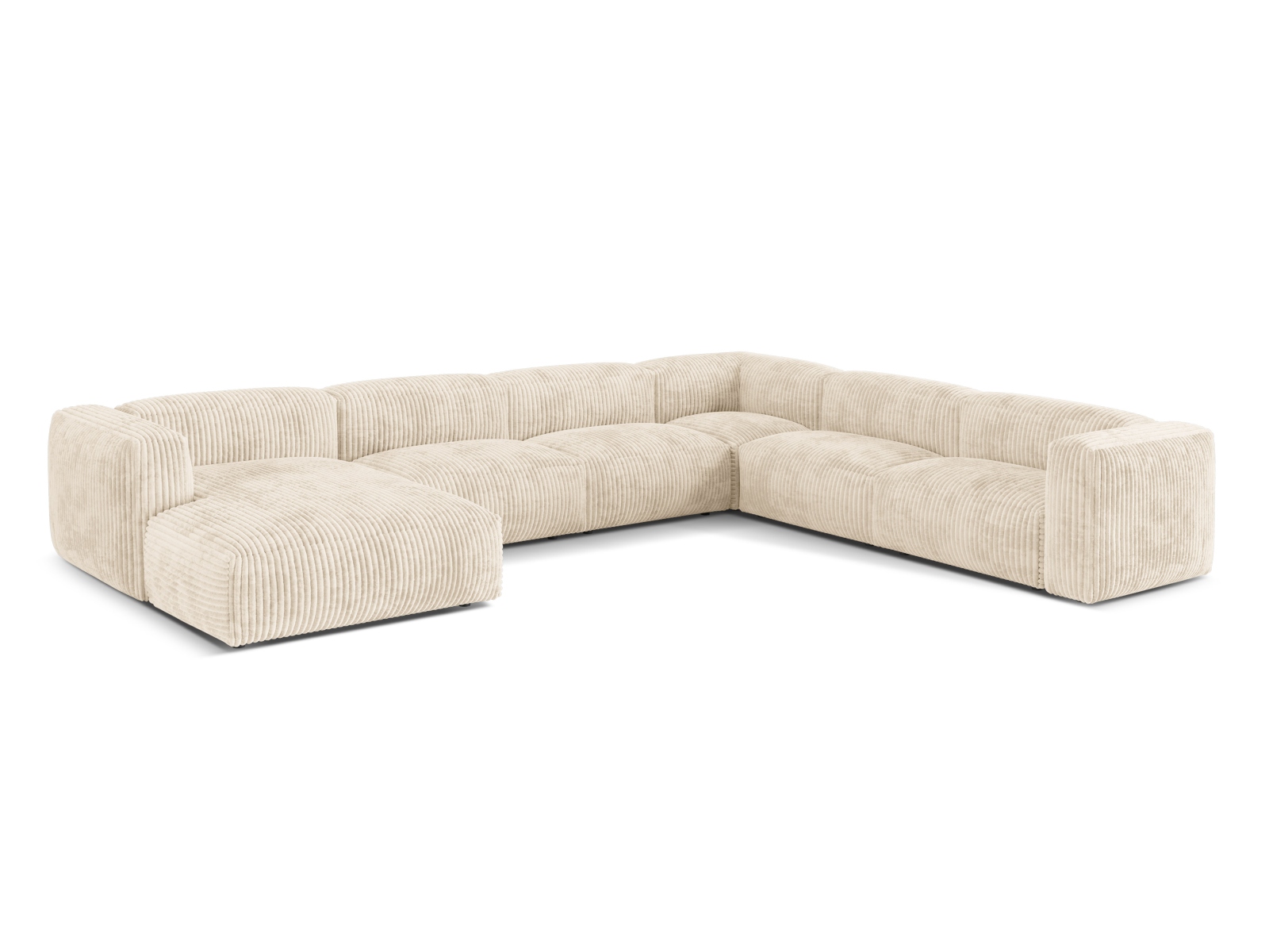 Modular Right Corner Sofa XL, "Martina", 6 Seats, 406x316x75