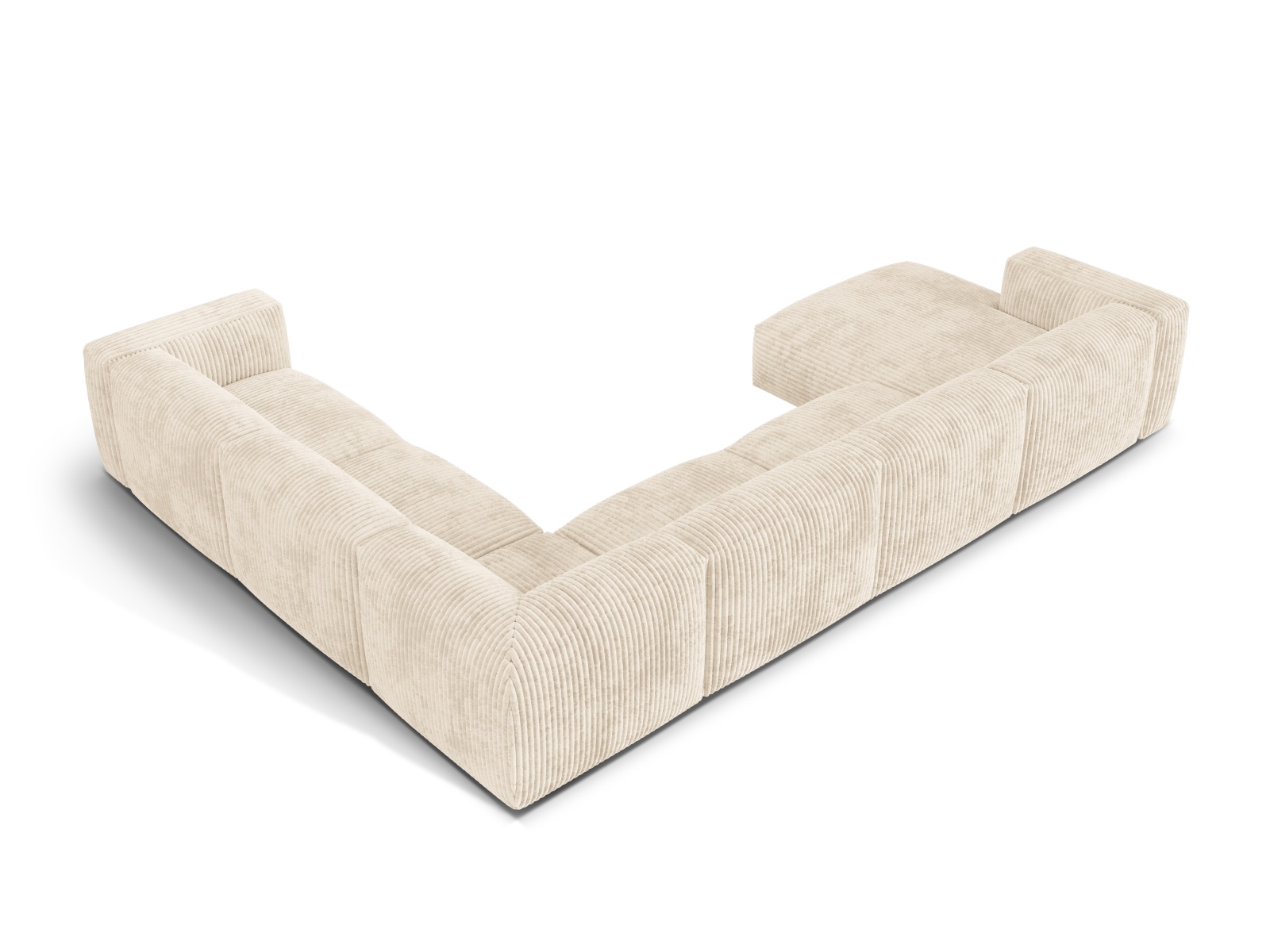 Modular Right Corner Sofa XL, "Martina", 6 Seats, 406x316x75