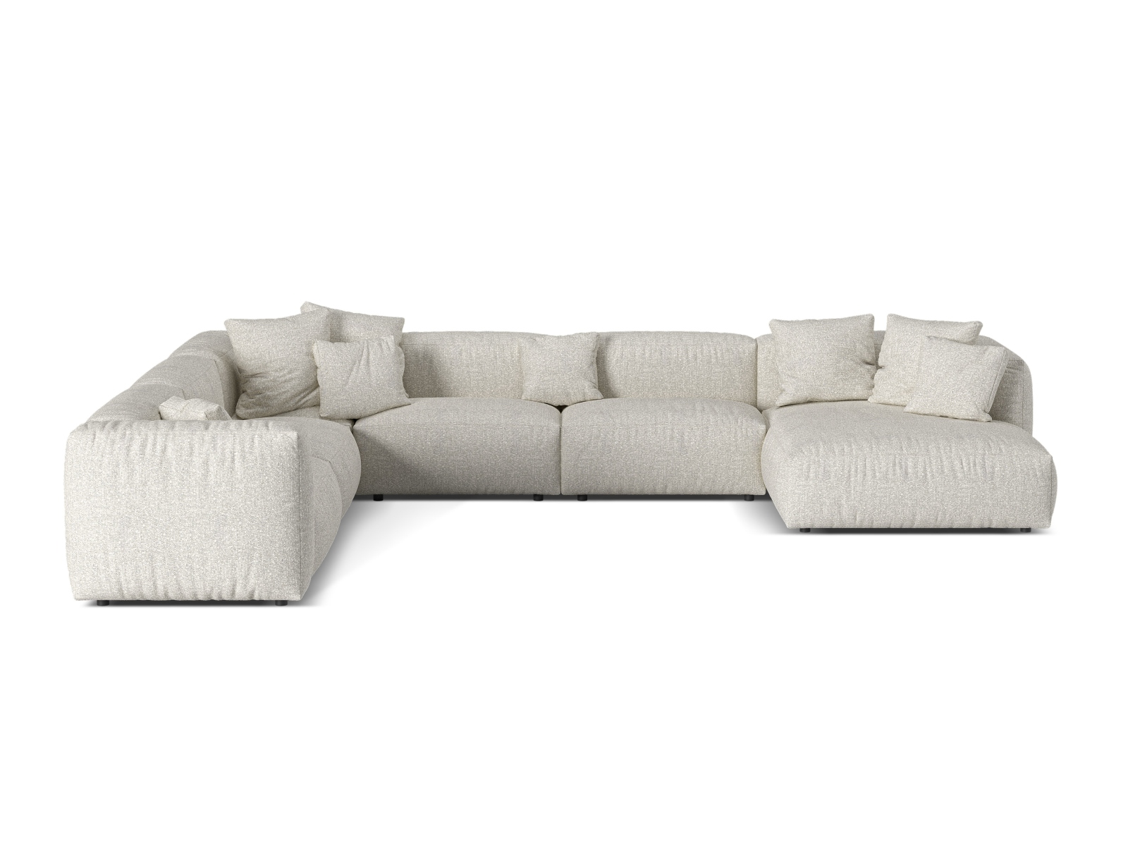 Boucle Modular Left Corner Sofa XL, "Martina", 6 Seats, 406x316x75