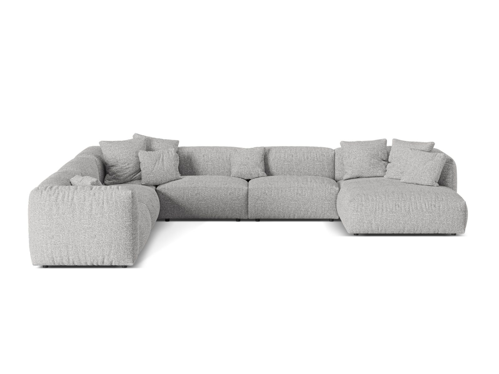 Boucle Modular Left Corner Sofa XL, "Martina", 6 Seats, 406x316x75