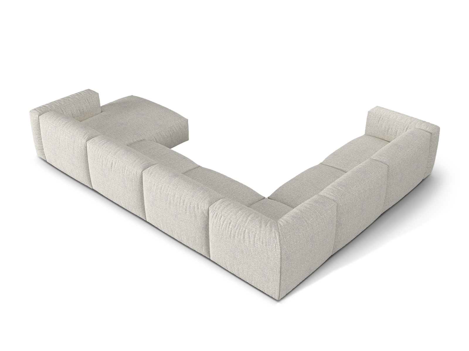 Boucle Modular Left Corner Sofa XL, "Martina", 6 Seats, 406x316x75