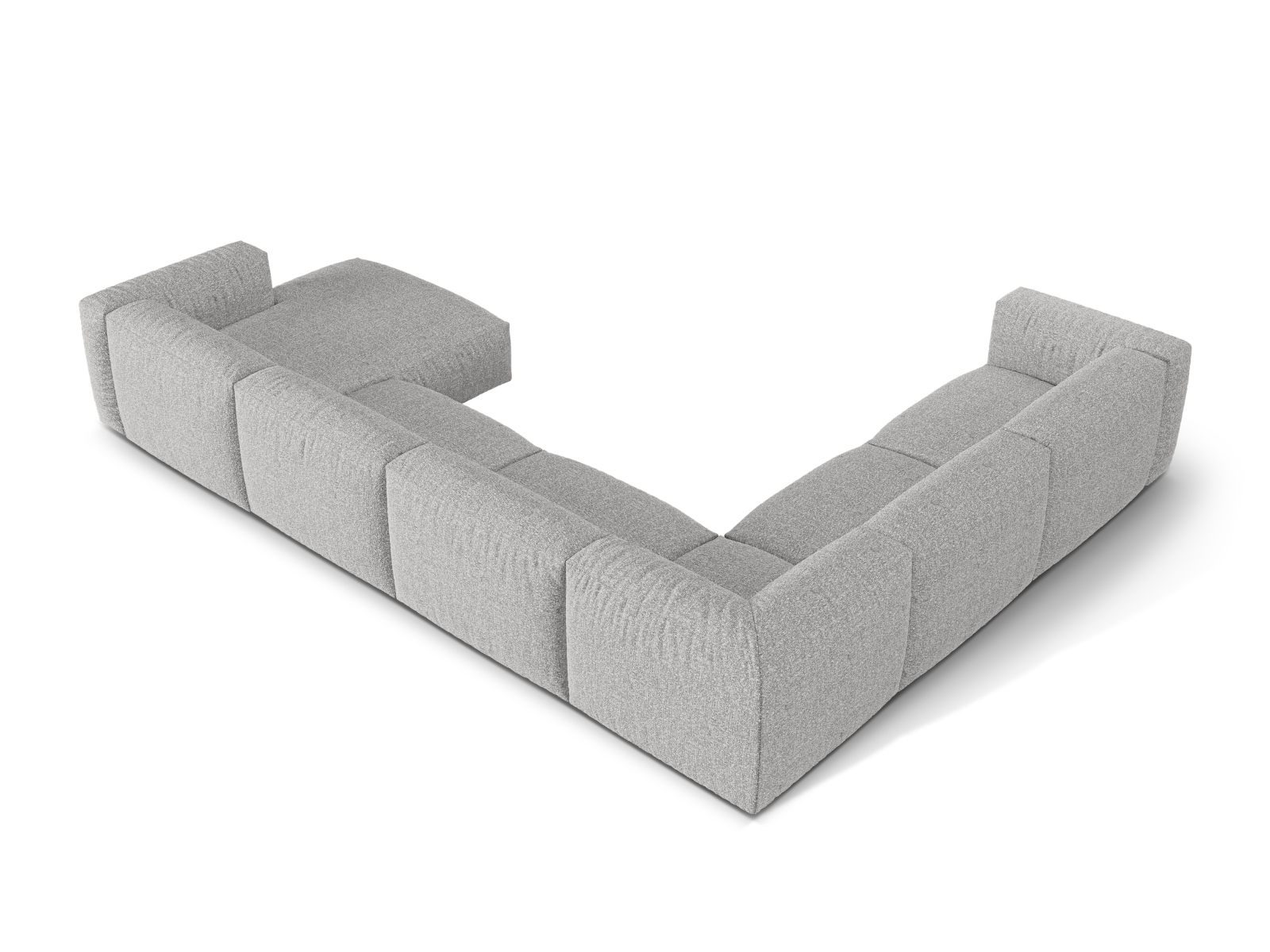 Boucle Modular Left Corner Sofa XL, "Martina", 6 Seats, 406x316x75