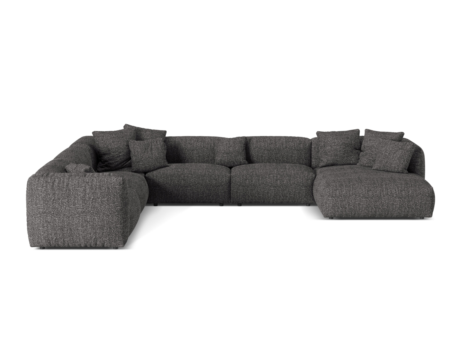 Boucle Modular Left Corner Sofa XL, "Martina", 6 Seats, 406x316x75