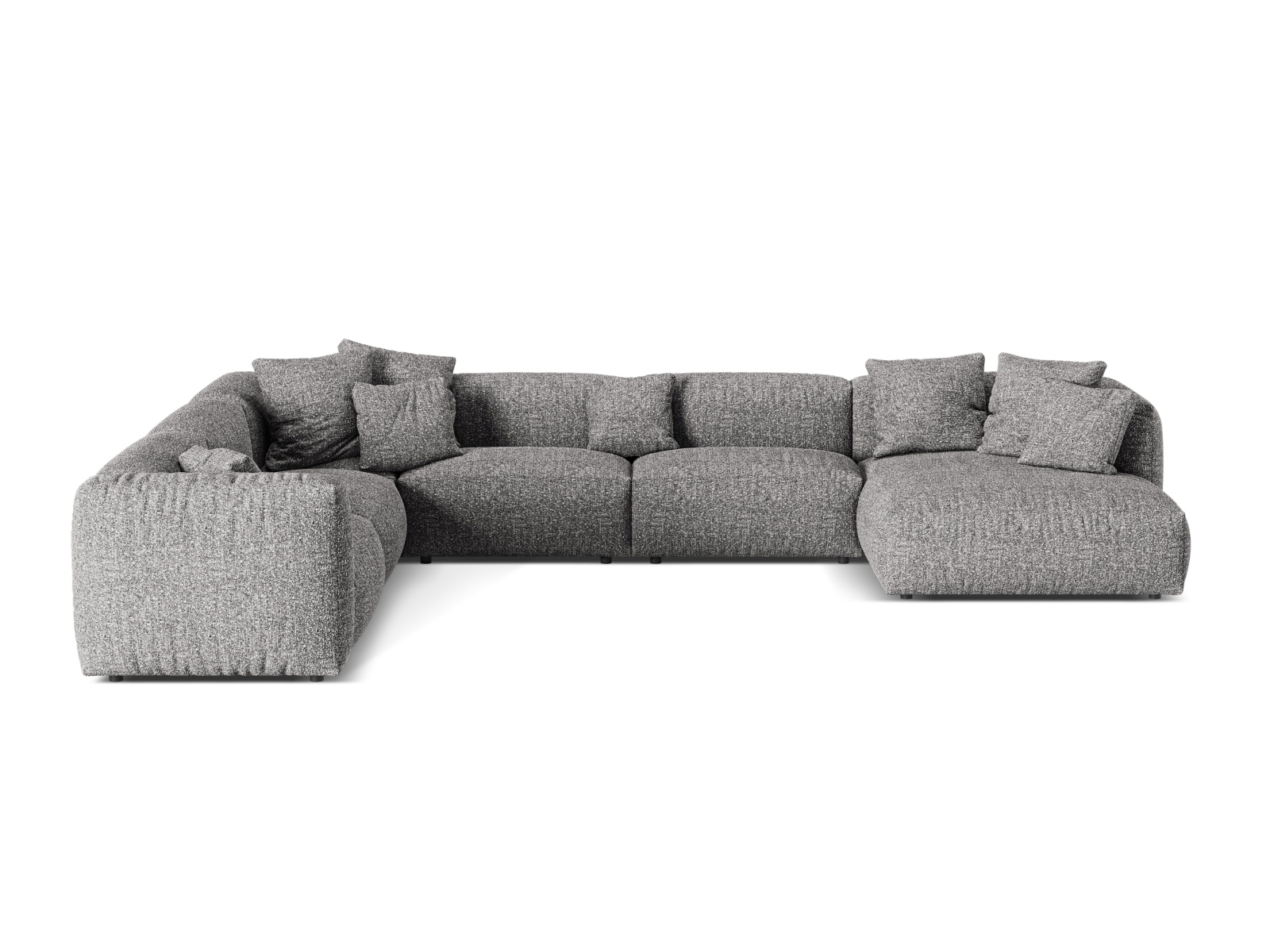 Boucle Modular Left Corner Sofa XL, "Martina", 6 Seats, 406x316x75