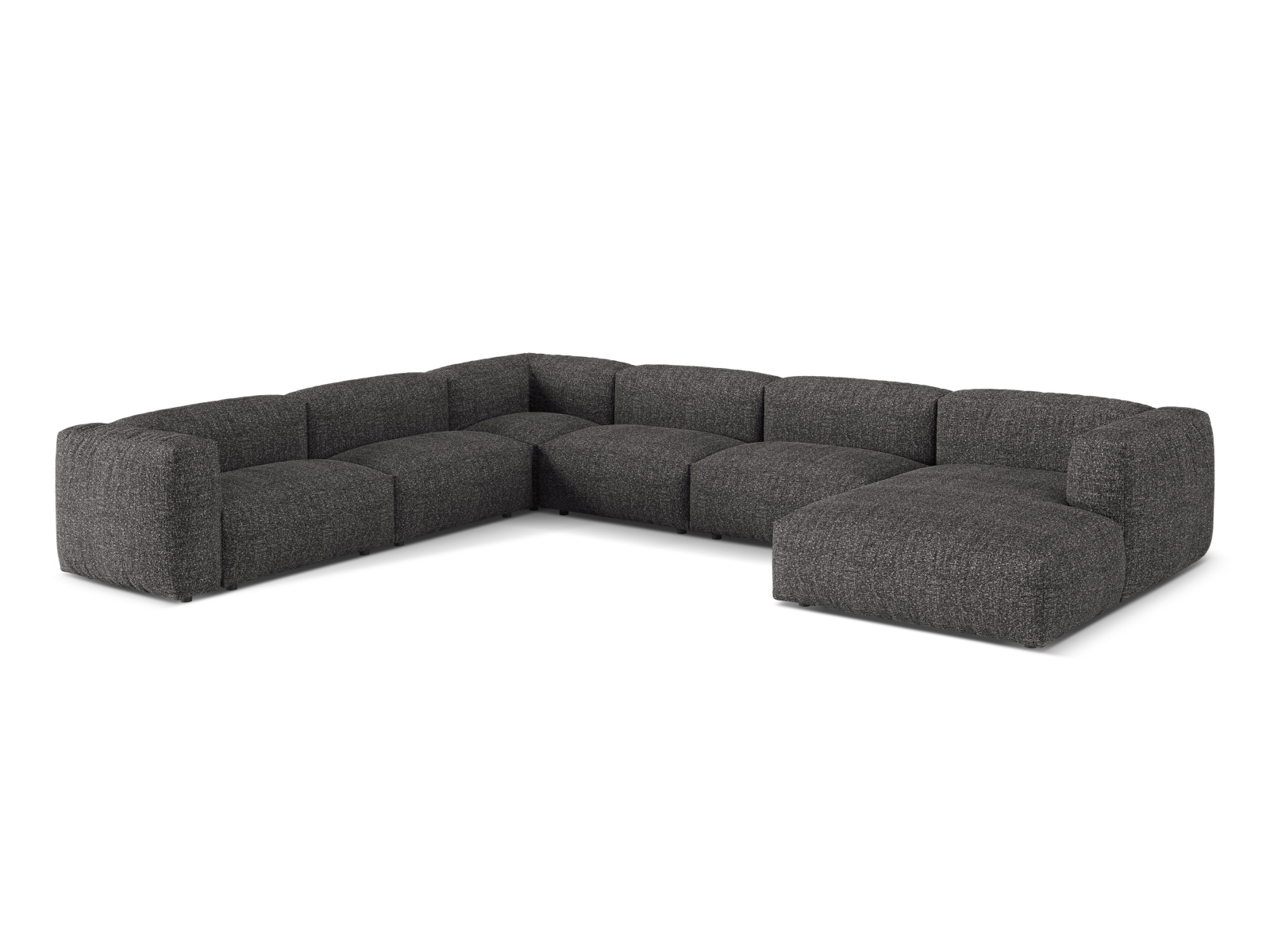 Boucle Modular Left Corner Sofa XL, "Martina", 6 Seats, 406x316x75