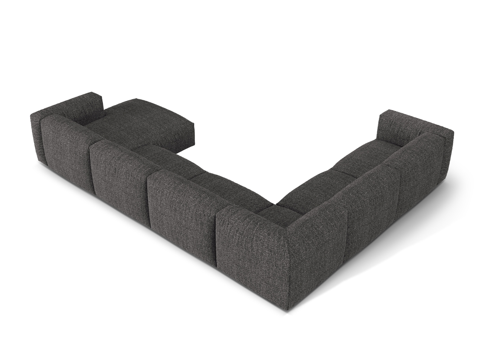 Boucle Modular Left Corner Sofa XL, "Martina", 6 Seats, 406x316x75