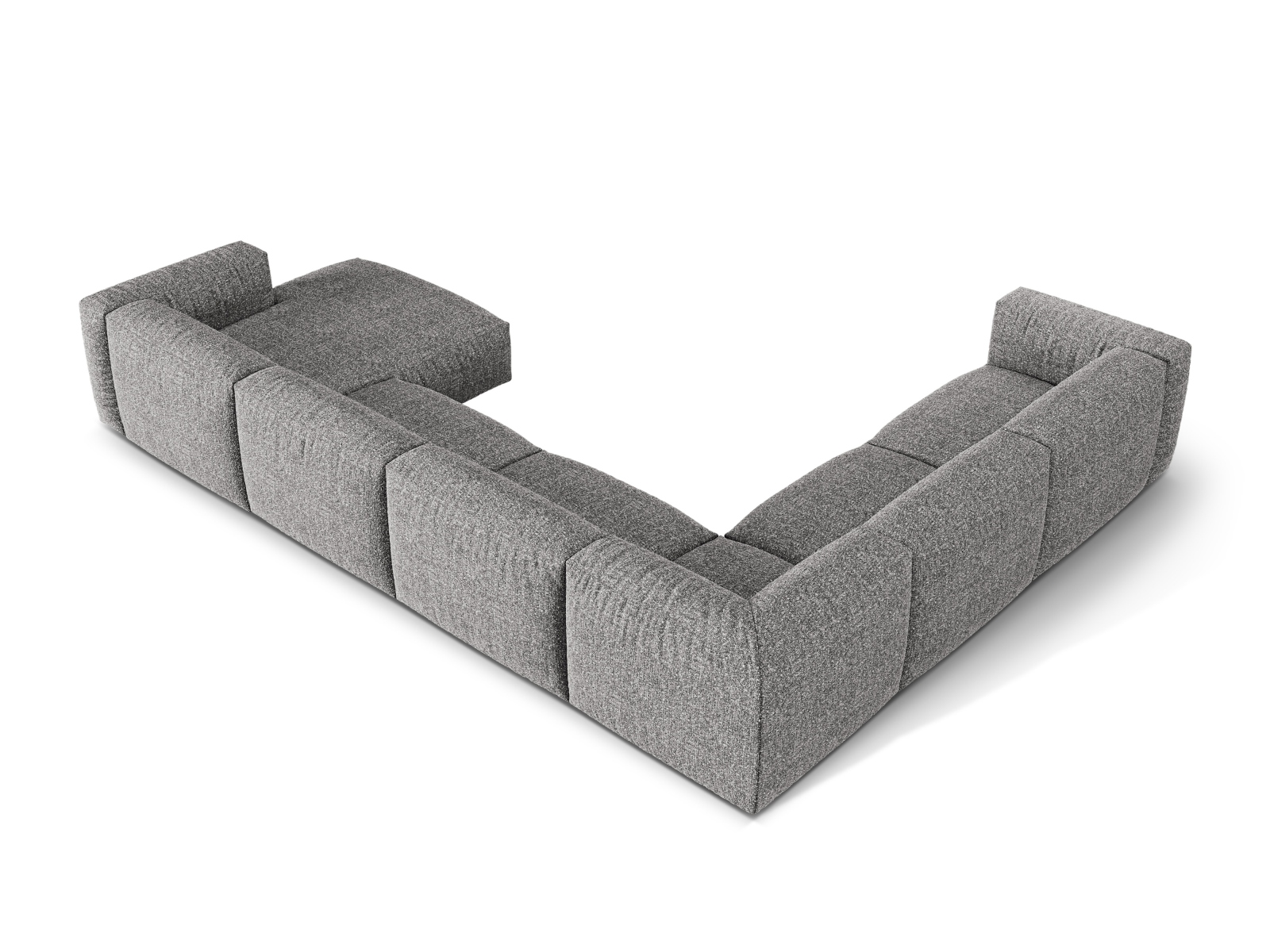 Boucle Modular Left Corner Sofa XL, "Martina", 6 Seats, 406x316x75