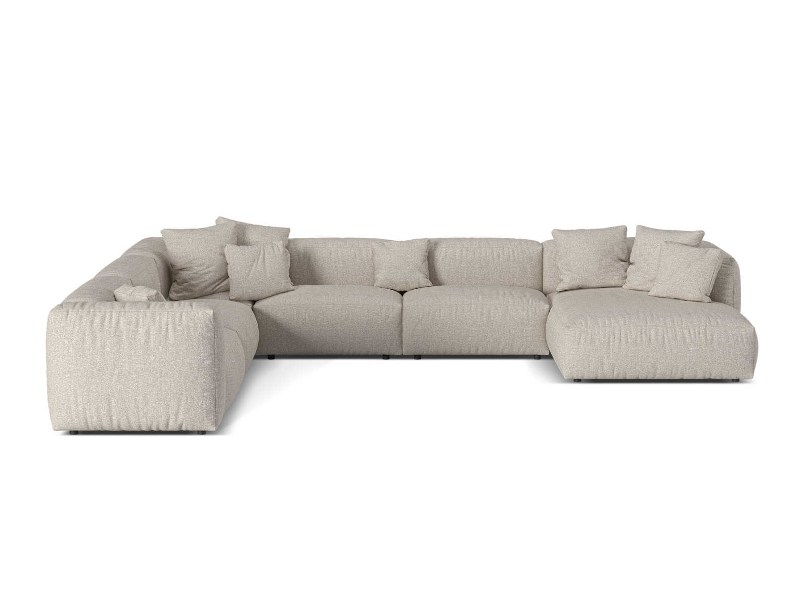 Boucle Modular Left Corner Sofa XL, "Martina", 6 Seats, 406x316x75