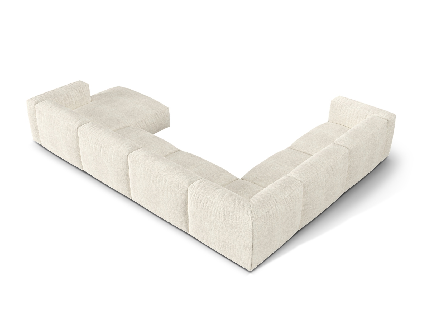 Boucle Modular Left Corner Sofa XL, "Martina", 6 Seats, 406x316x75