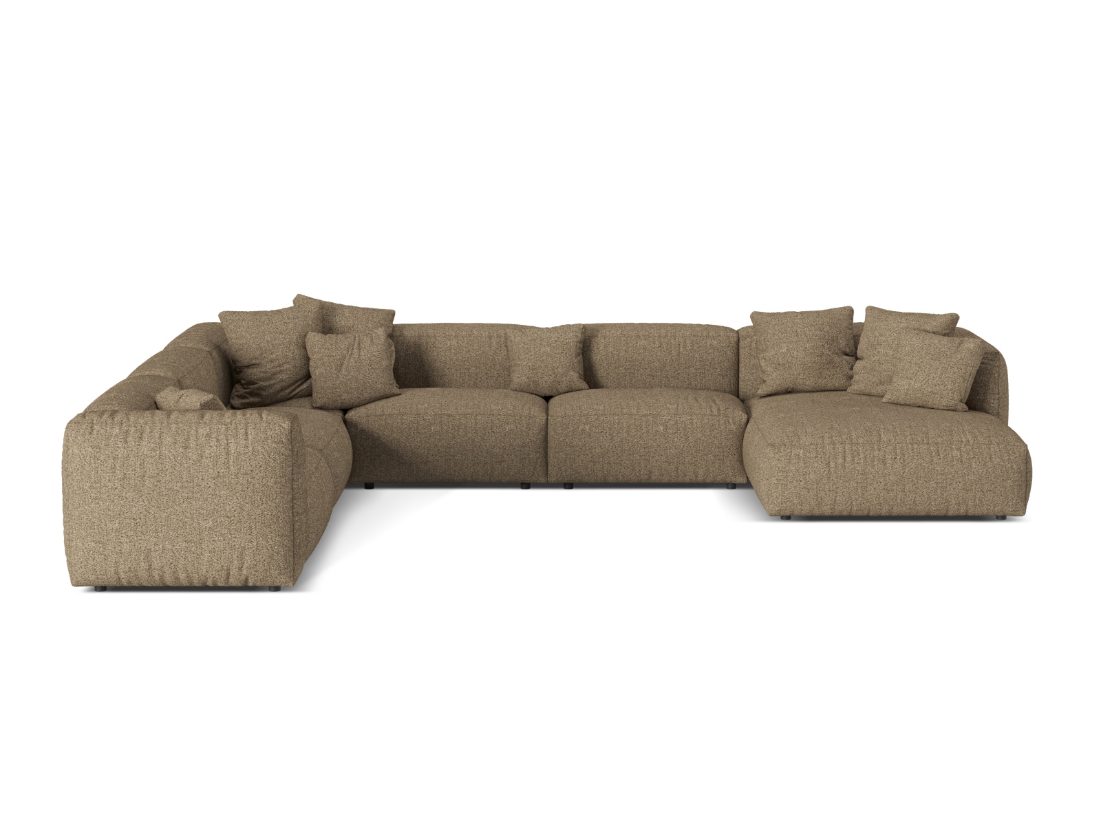 Boucle Modular Left Corner Sofa XL, "Martina", 6 Seats, 406x316x75