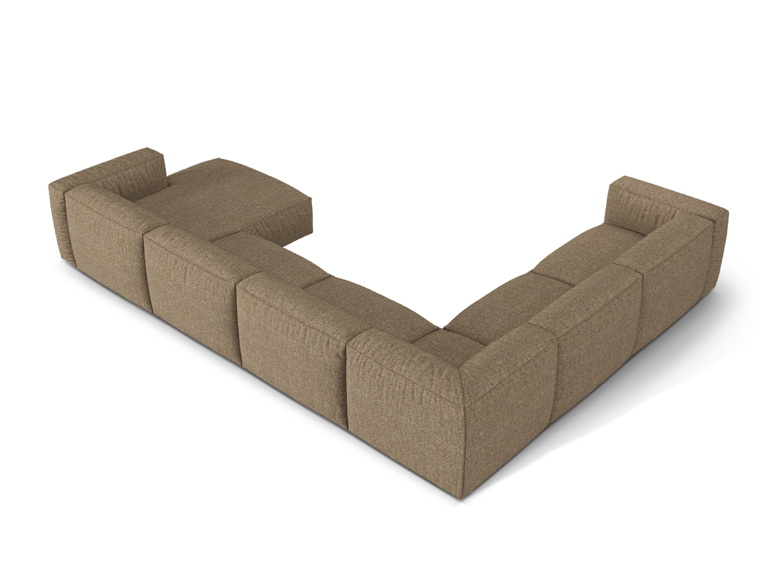Boucle Modular Left Corner Sofa XL, "Martina", 6 Seats, 406x316x75
