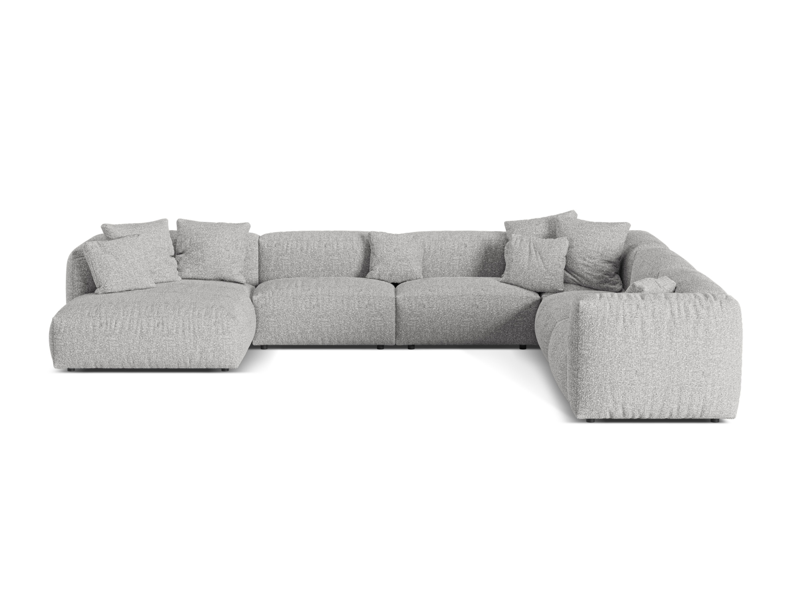 Boucle Modular Right Corner Sofa XL, "Martina", 6 Seats, 406x316x75