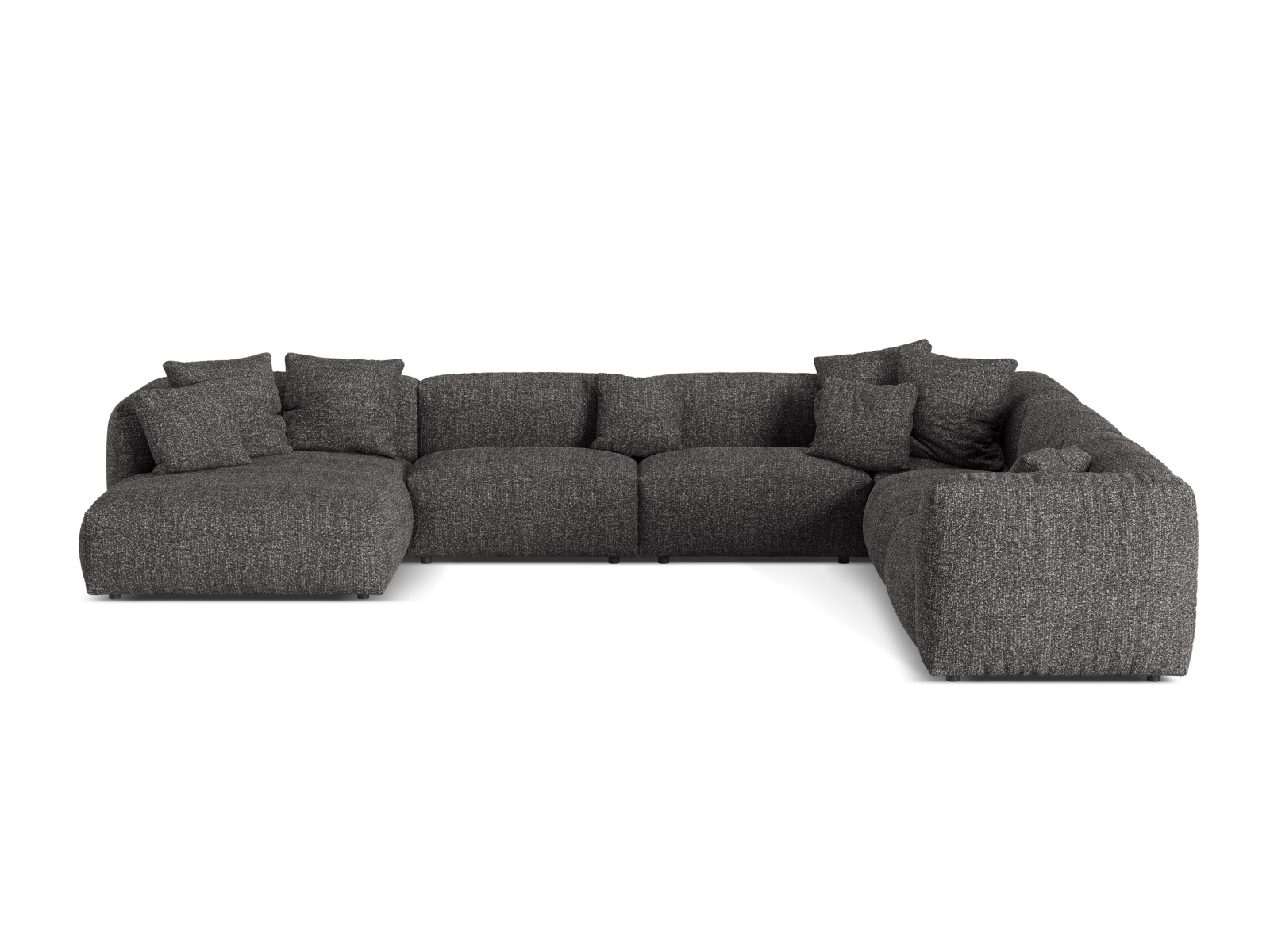 Boucle Modular Right Corner Sofa XL, "Martina", 6 Seats, 406x316x75