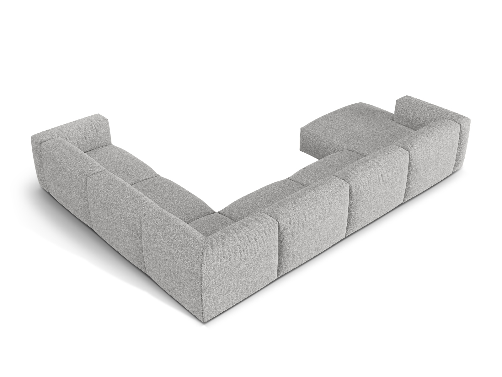 Boucle Modular Right Corner Sofa XL, "Martina", 6 Seats, 406x316x75