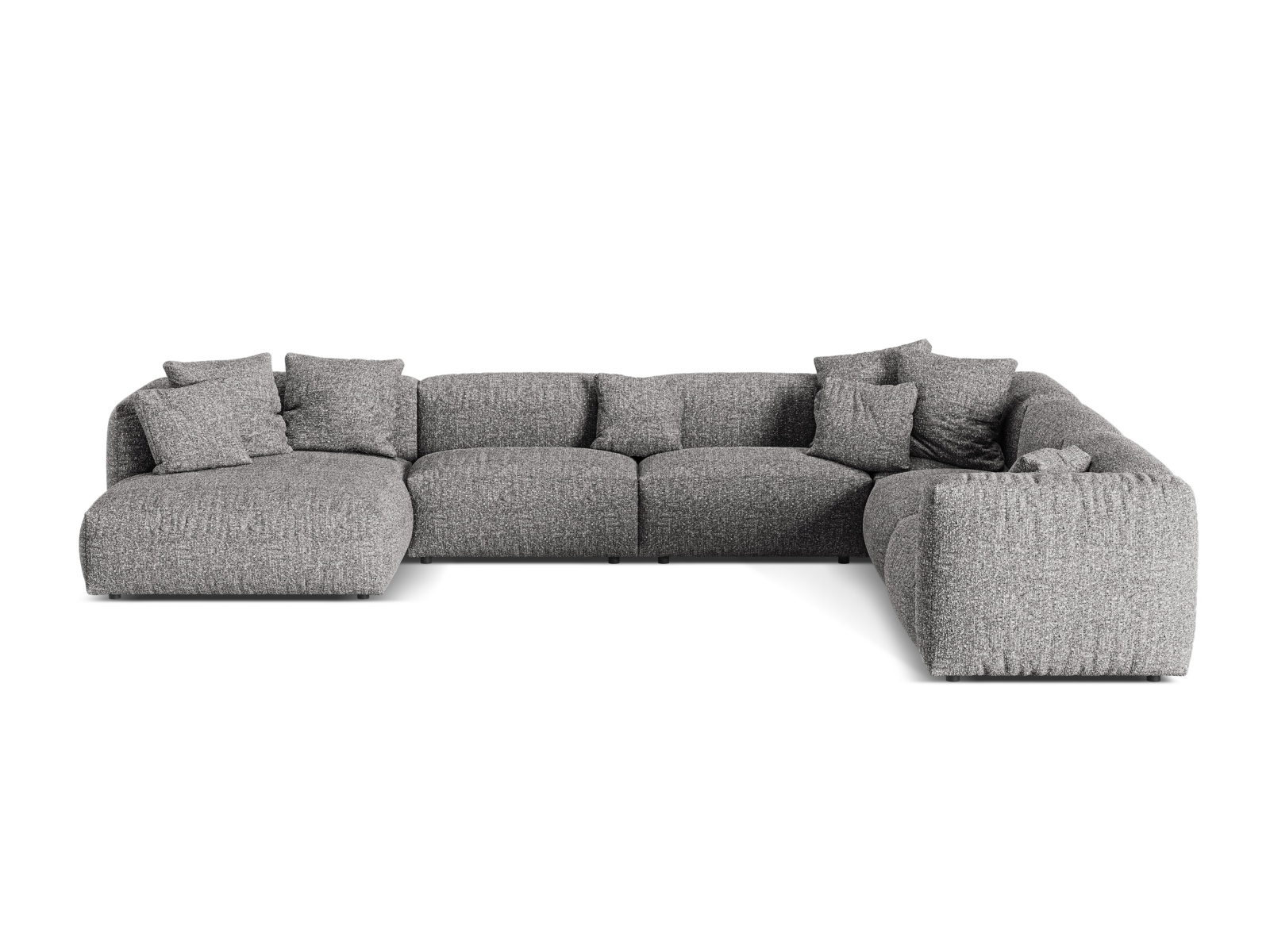 Boucle Modular Right Corner Sofa XL, "Martina", 6 Seats, 406x316x75