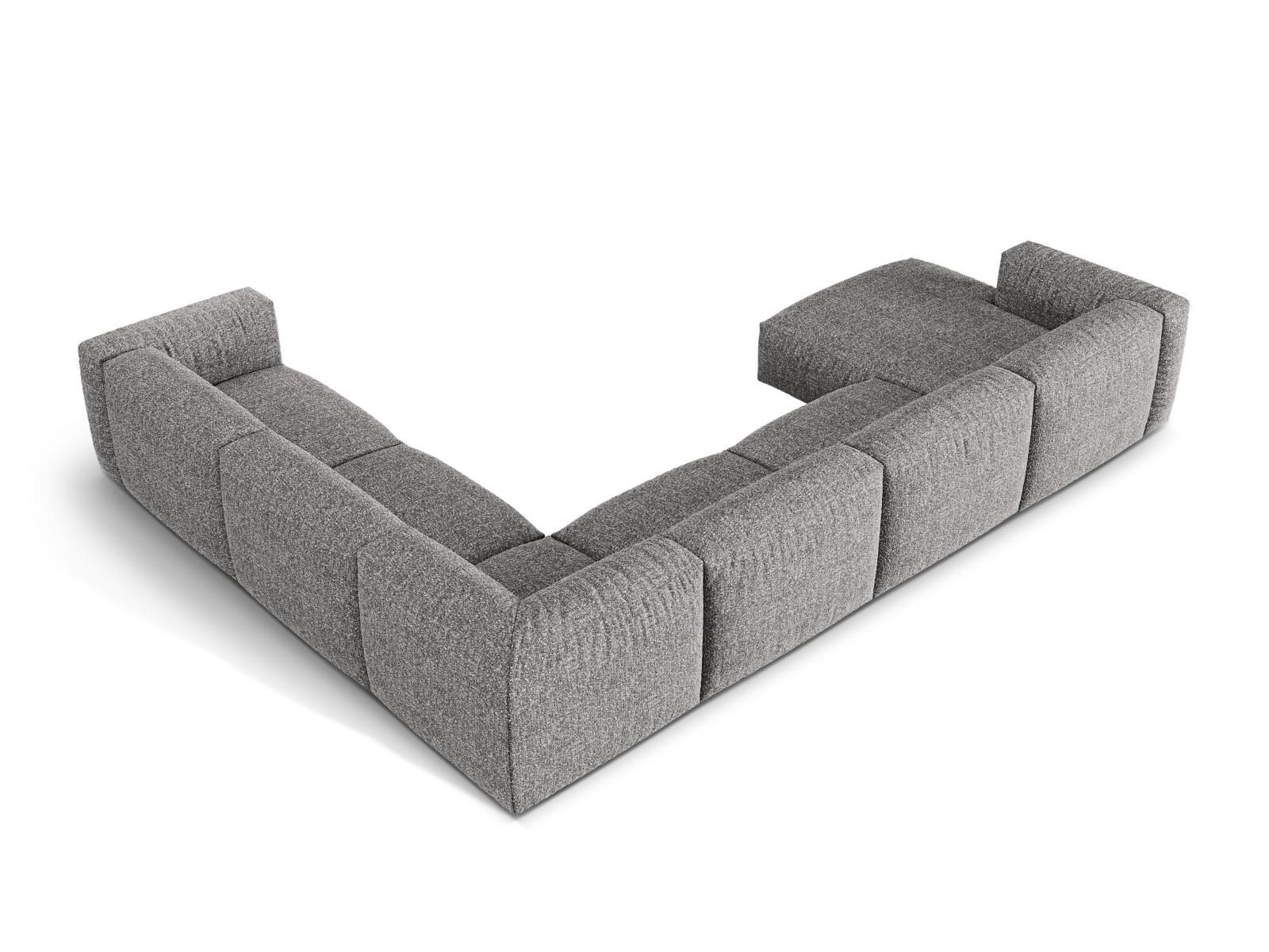 Boucle Modular Right Corner Sofa XL, "Martina", 6 Seats, 406x316x75