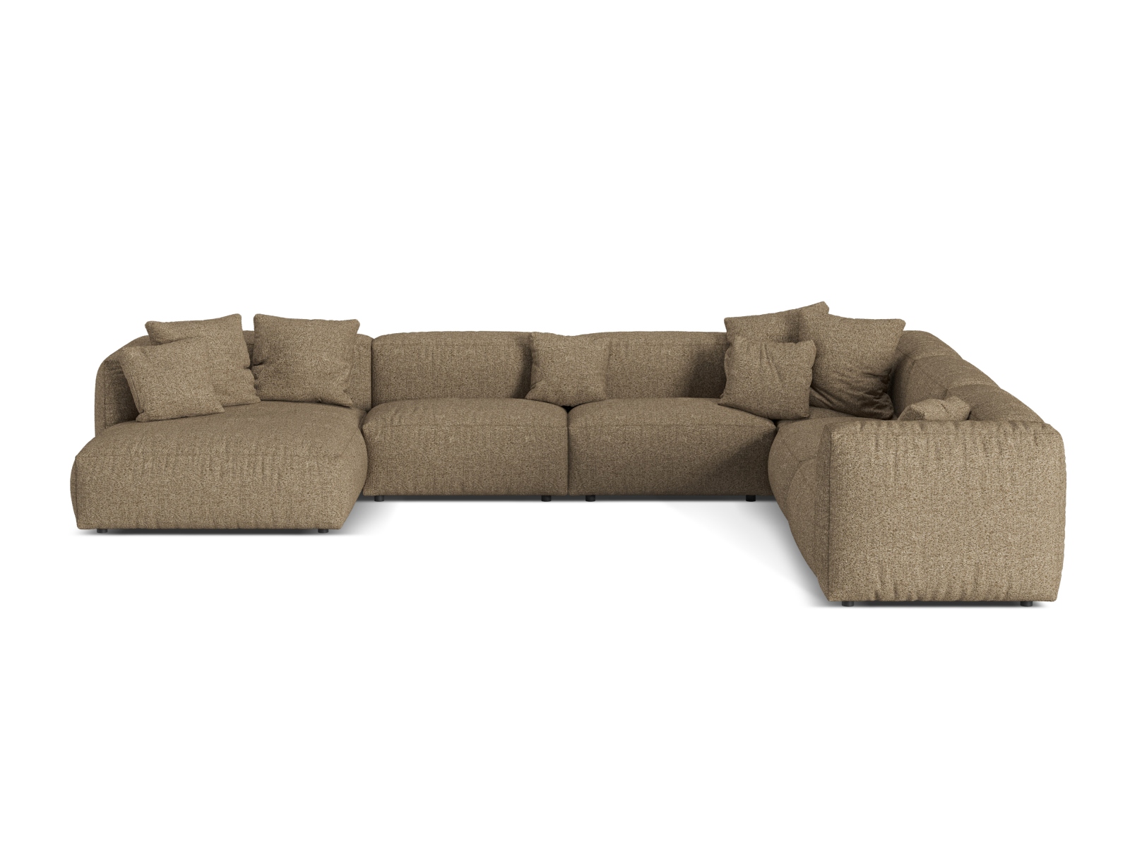 Boucle Modular Right Corner Sofa XL, "Martina", 6 Seats, 406x316x75