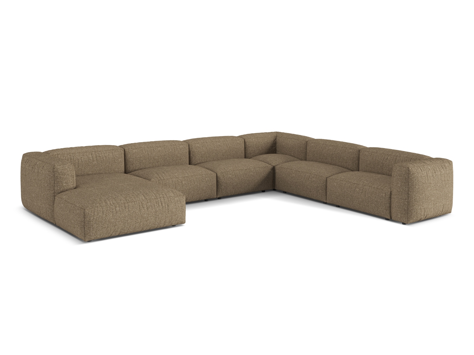 Boucle Modular Right Corner Sofa XL, "Martina", 6 Seats, 406x316x75