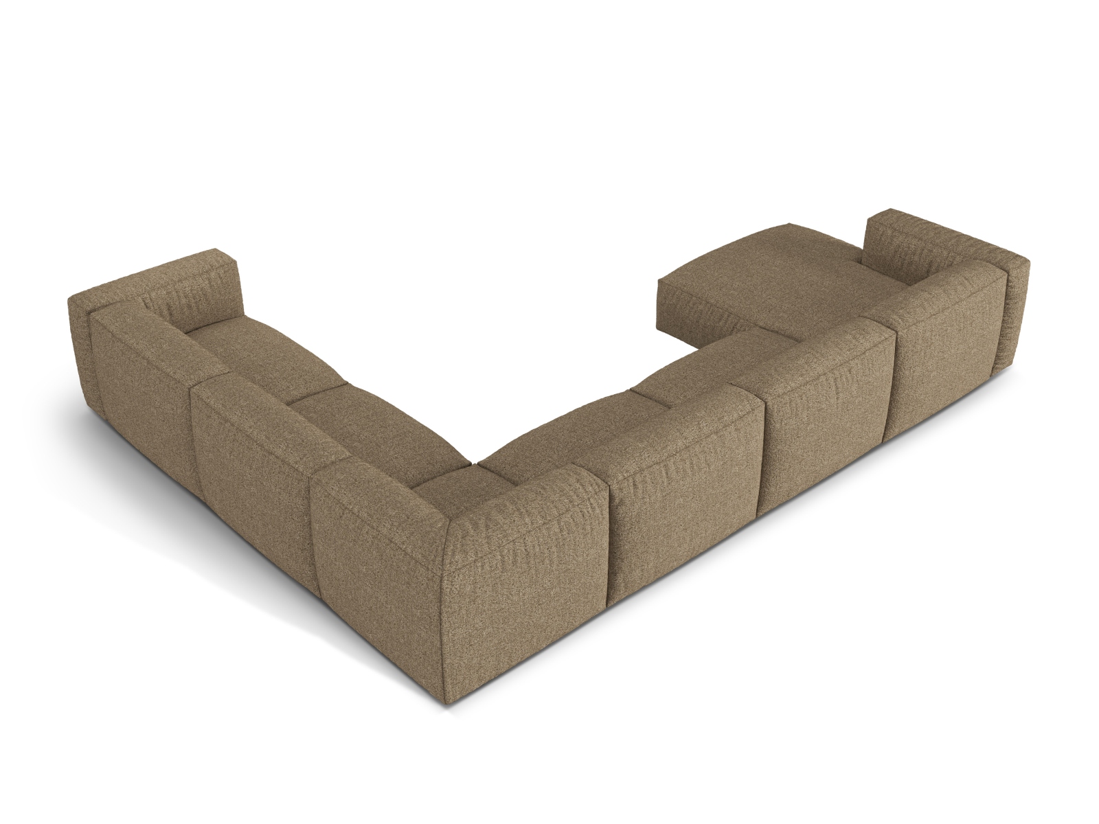 Boucle Modular Right Corner Sofa XL, "Martina", 6 Seats, 406x316x75
