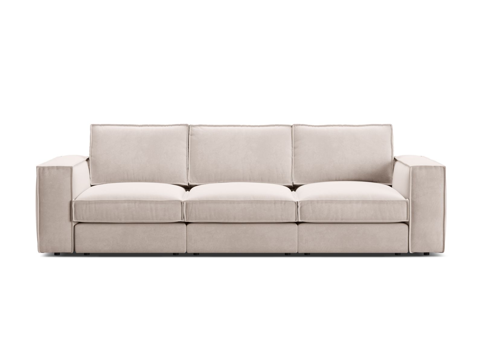 Velvet Modular Sofa, "Pola", 4 Seats, 284x103x88