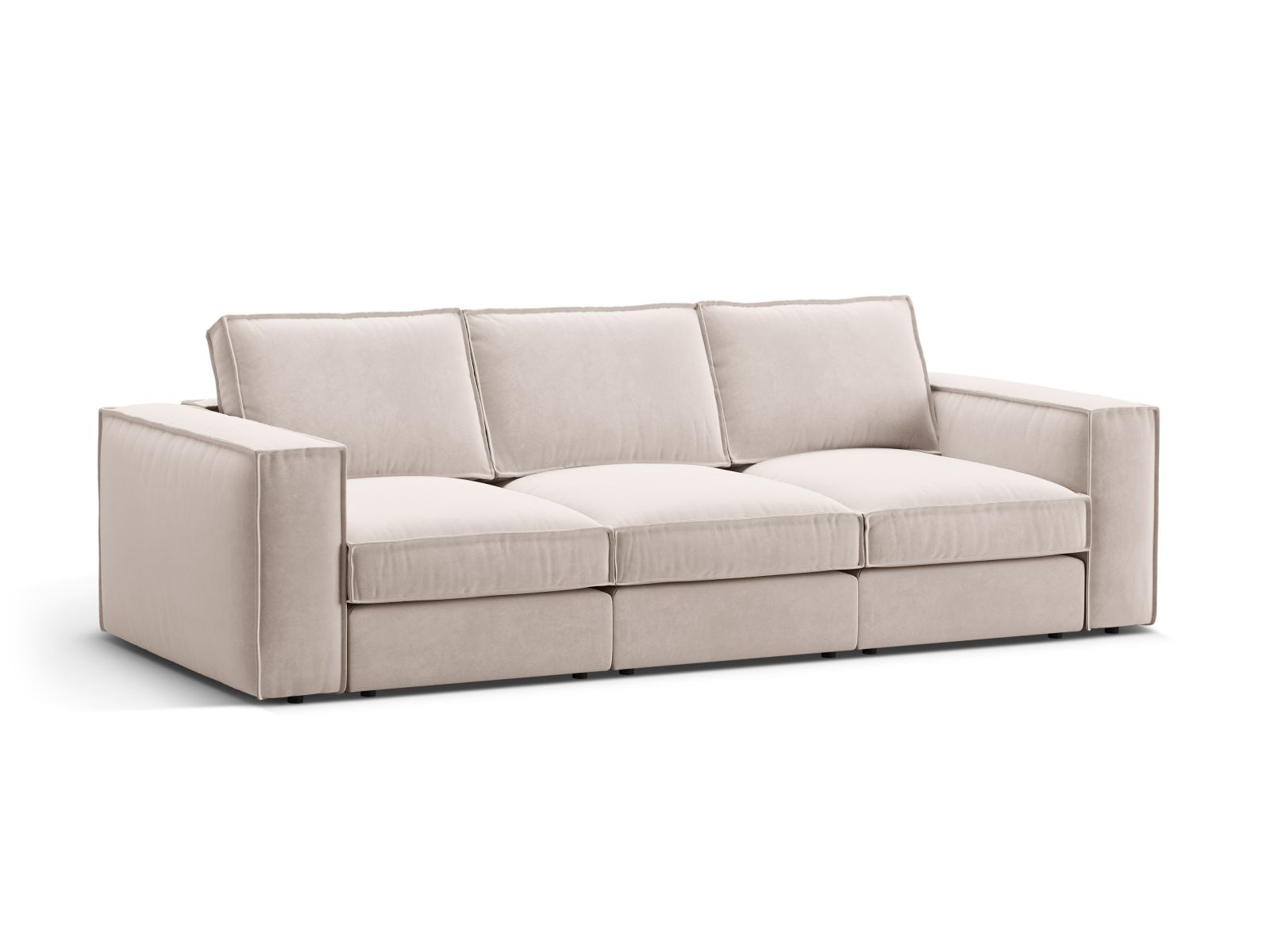 Velvet Modular Sofa, "Pola", 4 Seats, 284x103x88