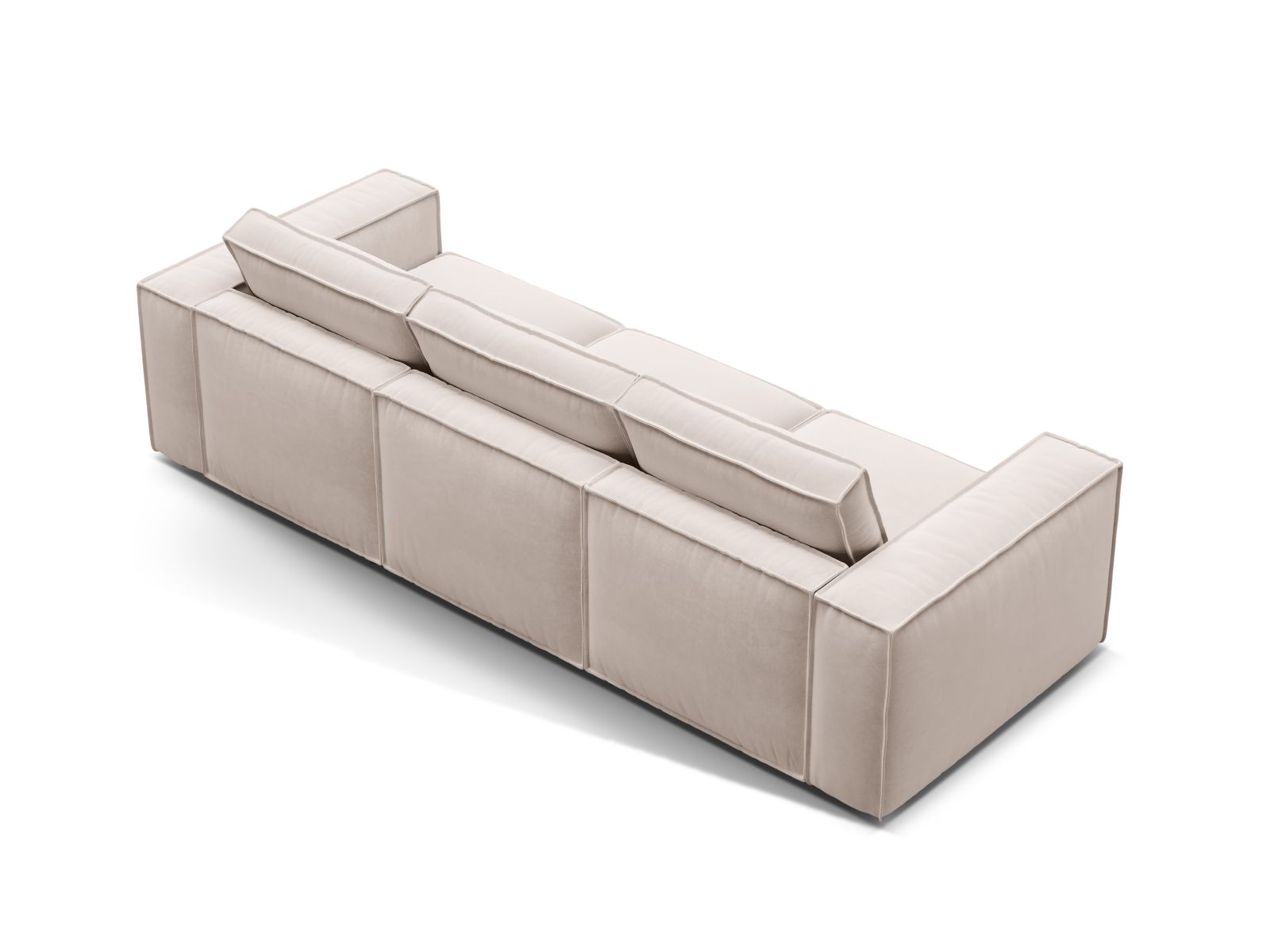 Velvet Modular Sofa, "Pola", 4 Seats, 284x103x88