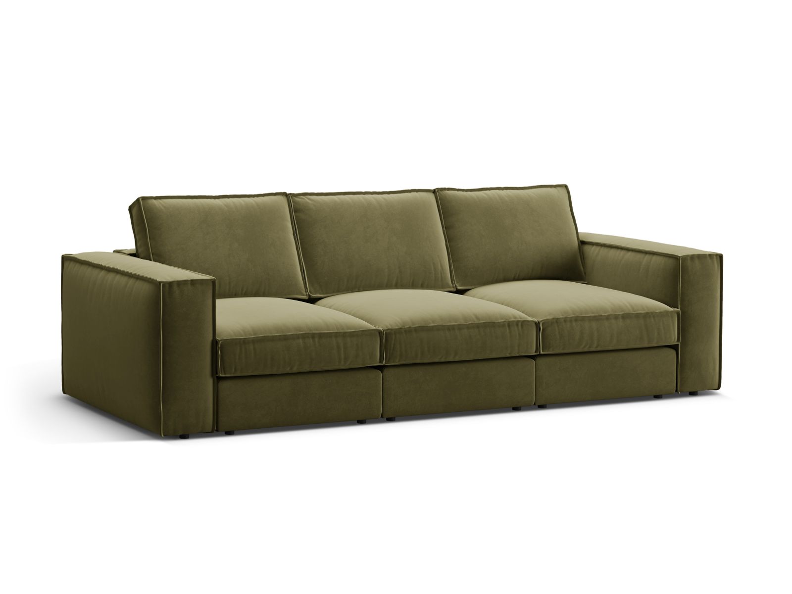 Velvet Modular Sofa, "Pola", 4 Seats, 284x103x88