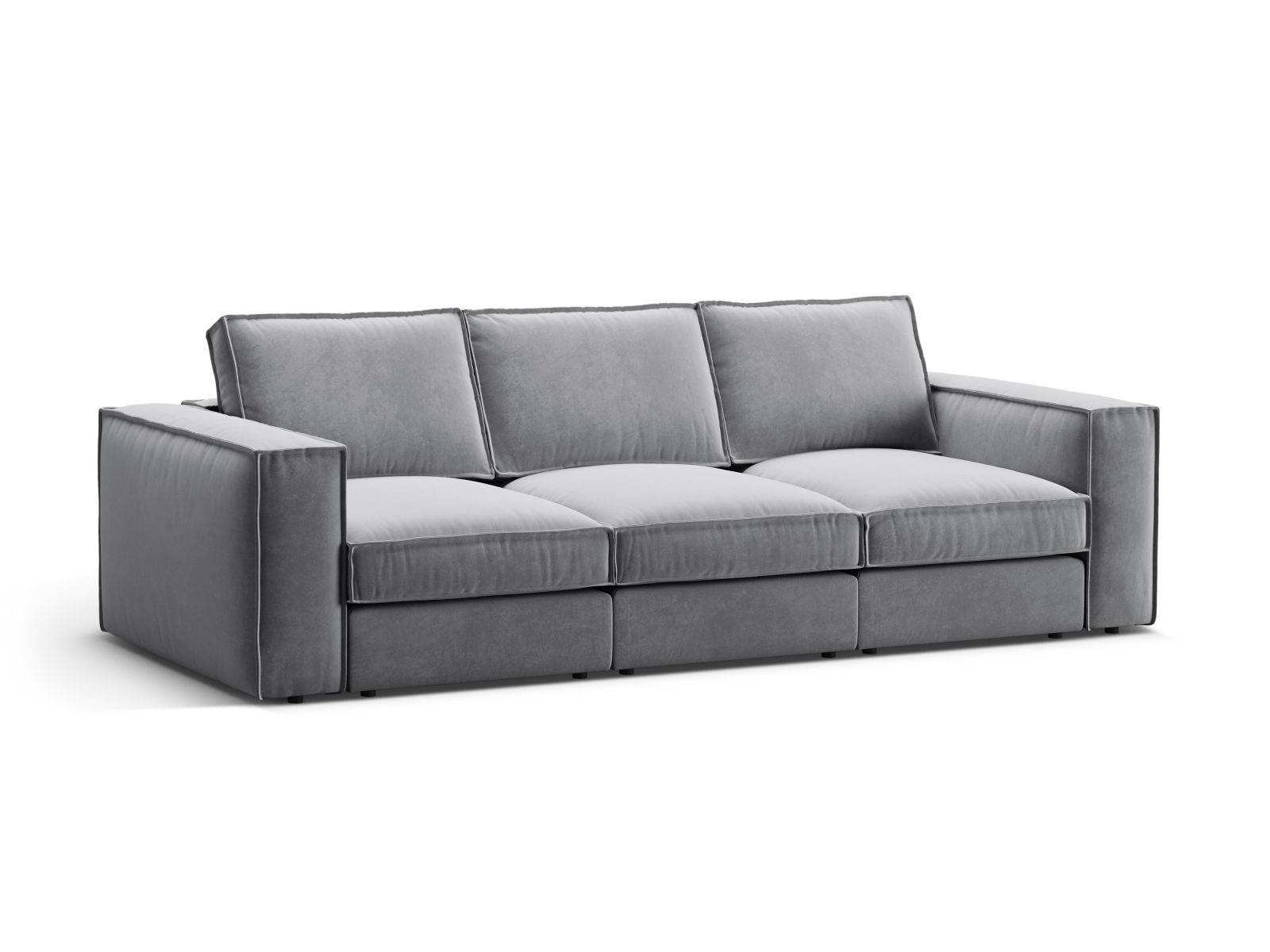 Velvet Modular Sofa, "Pola", 4 Seats, 284x103x88