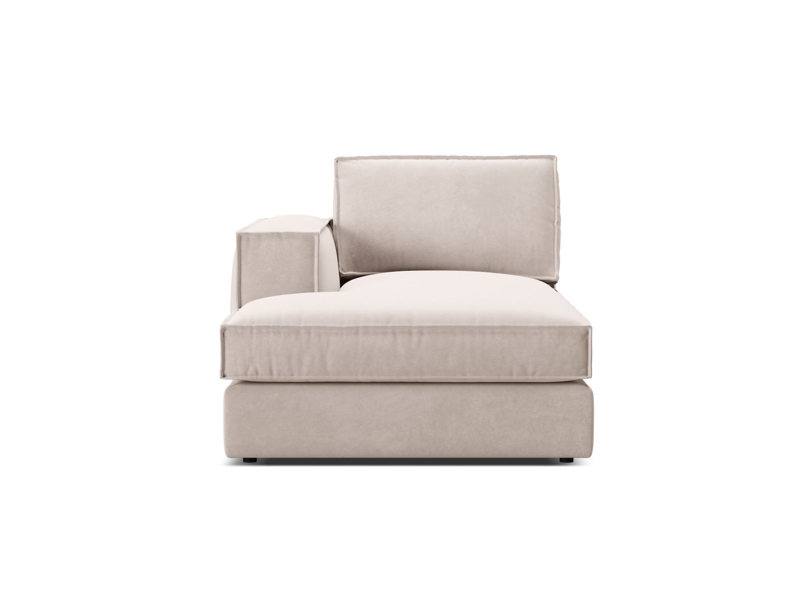 Velvet Chaise Longue Left, "Pola", 1 Seat, 103x158x88