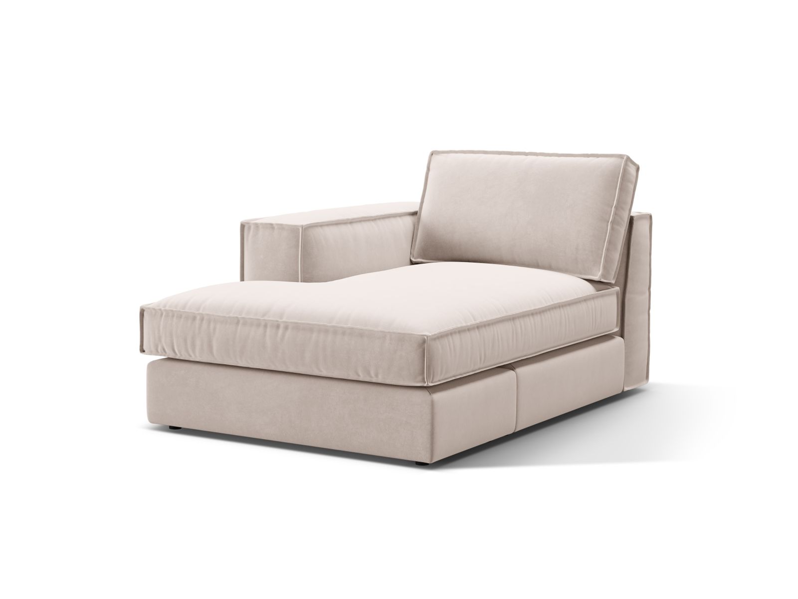 Velvet Chaise Longue Left, "Pola", 1 Seat, 103x158x88