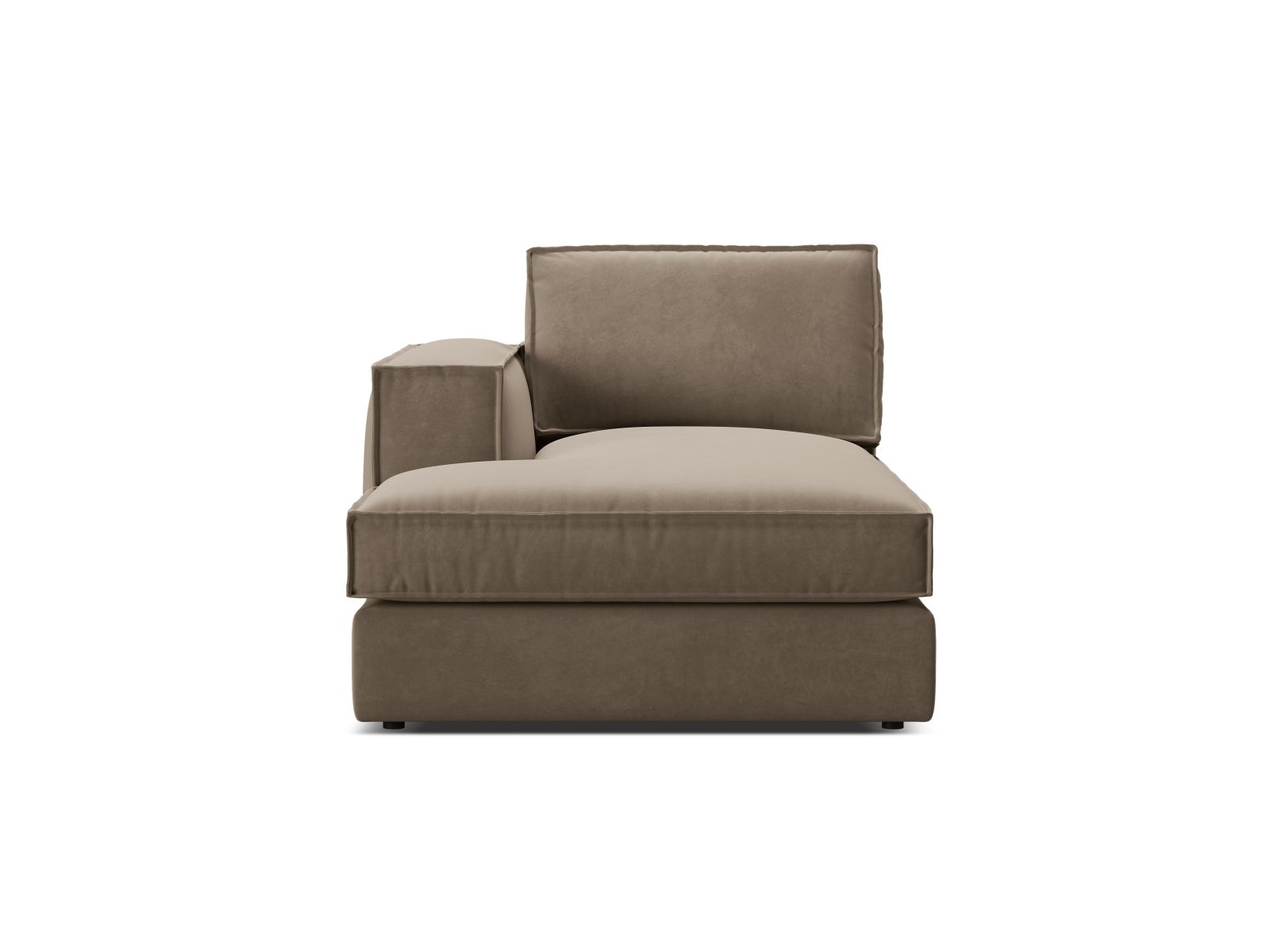 Velvet Chaise Longue Left, "Pola", 1 Seat, 103x158x88