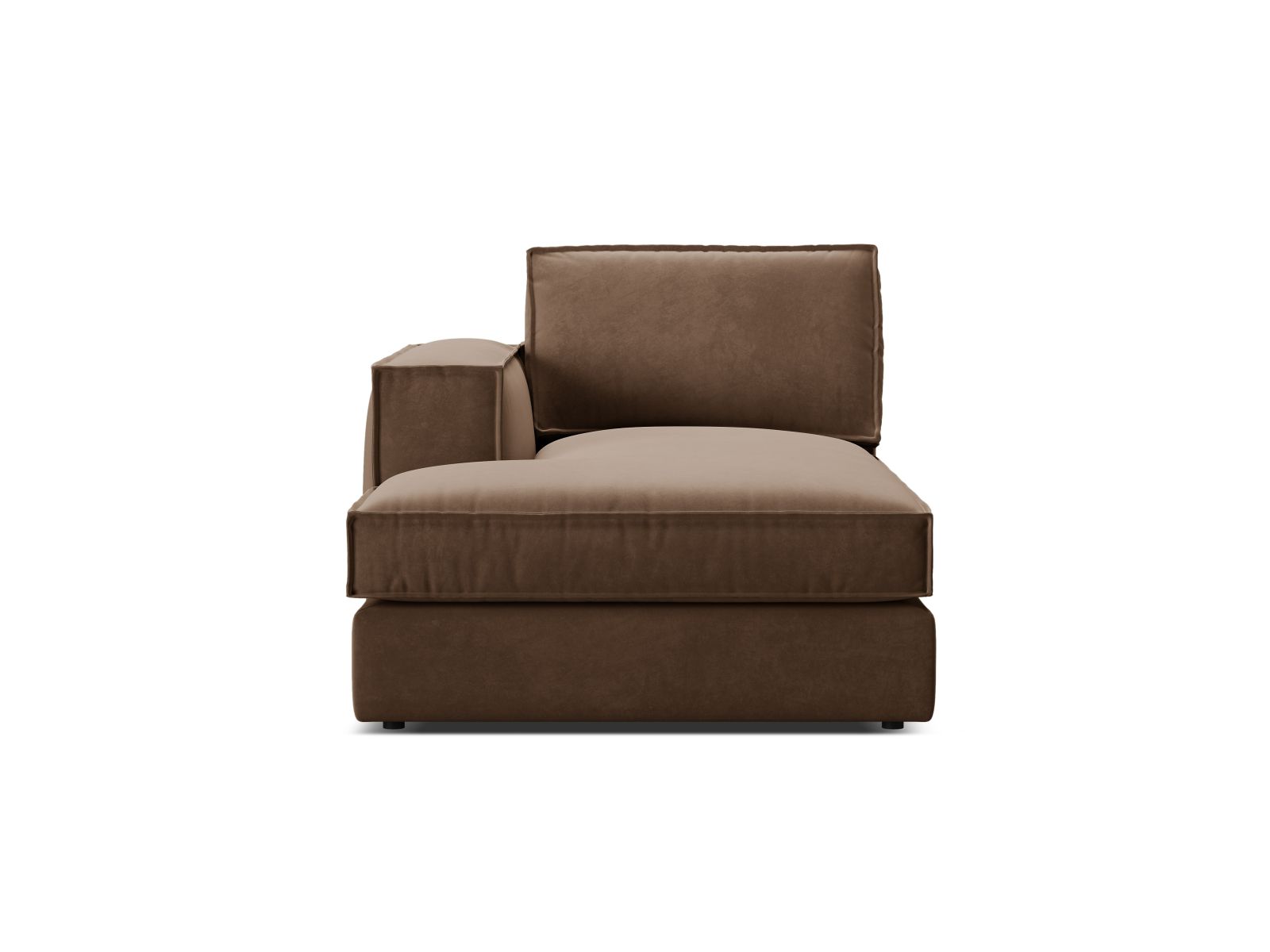 Velvet Chaise Longue Left, "Pola", 1 Seat, 103x158x88