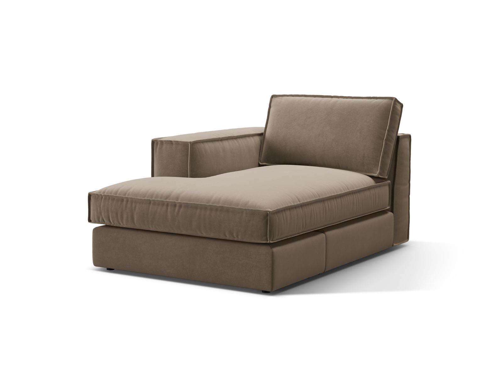 Velvet Chaise Longue Left, "Pola", 1 Seat, 103x158x88